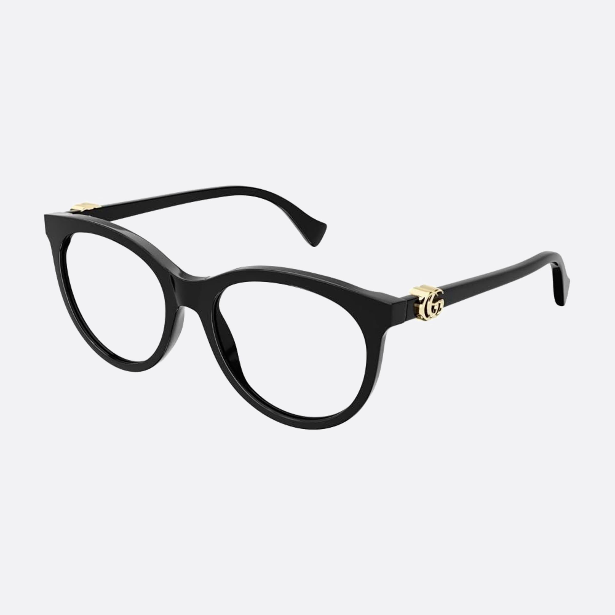 Gucci 53mm Black Round Woman Eyeglasses - Side View