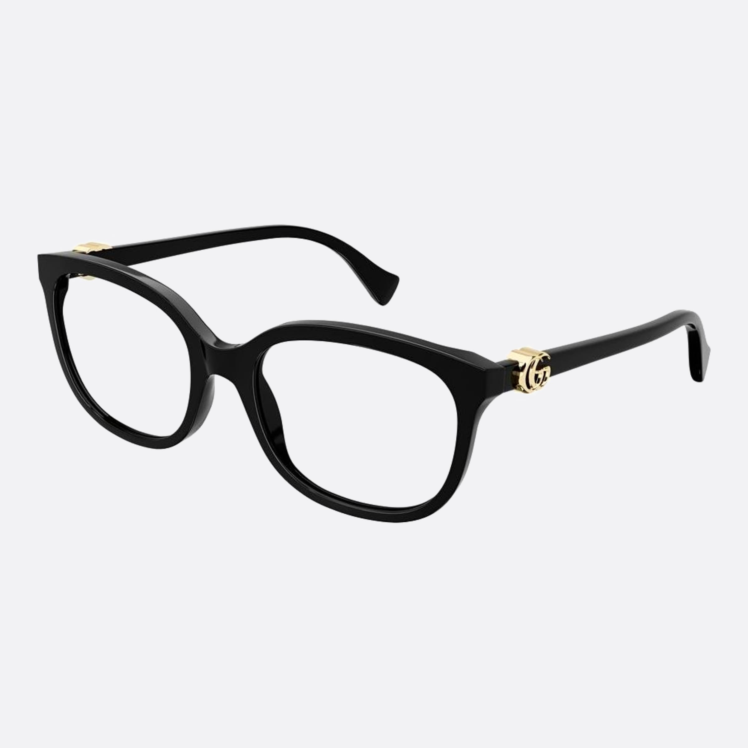 Gucci 54mm Black Geometric Woman Eyeglasses - Side View