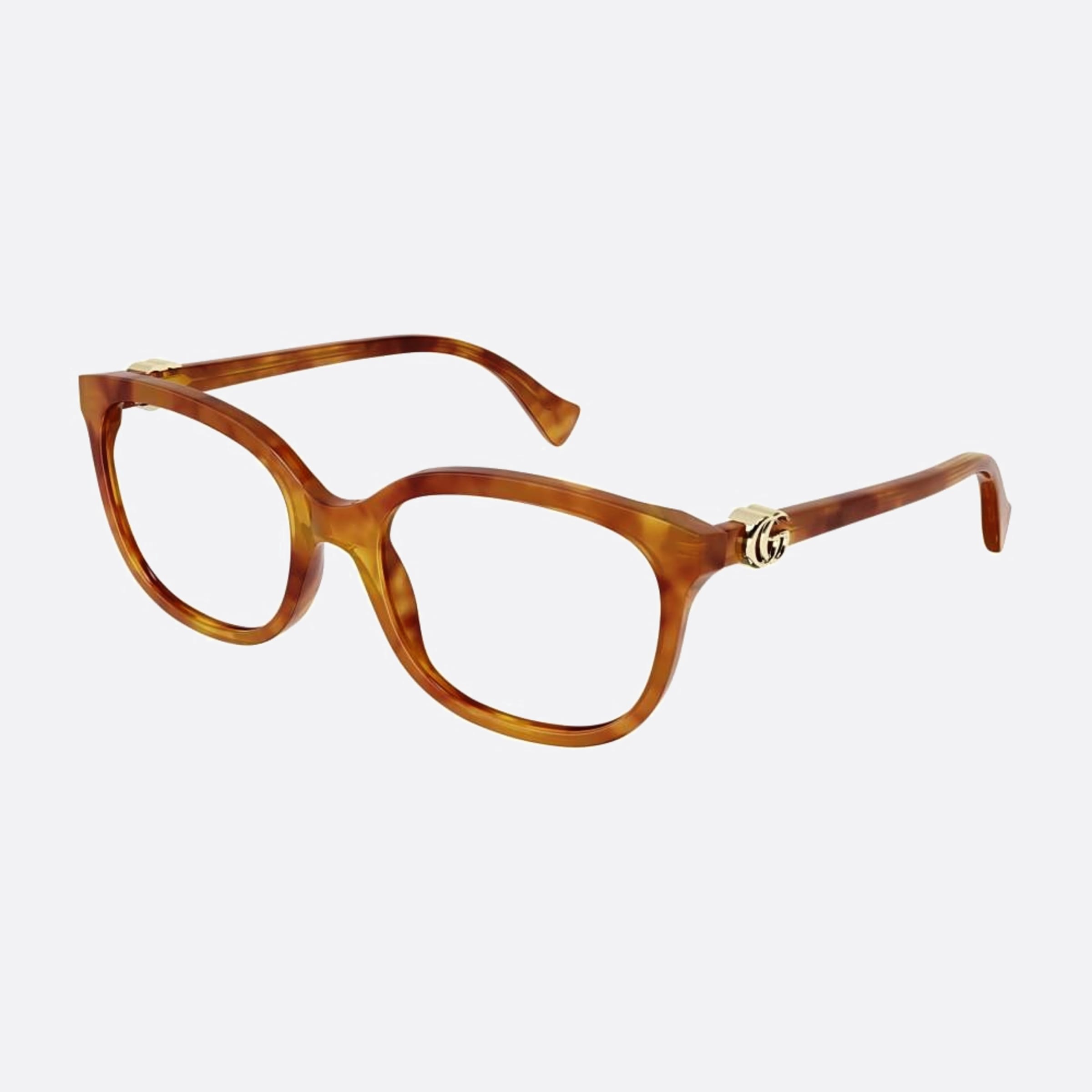 Gucci 54mm Vfr Havana Geometric Woman Eyeglasses - Side View