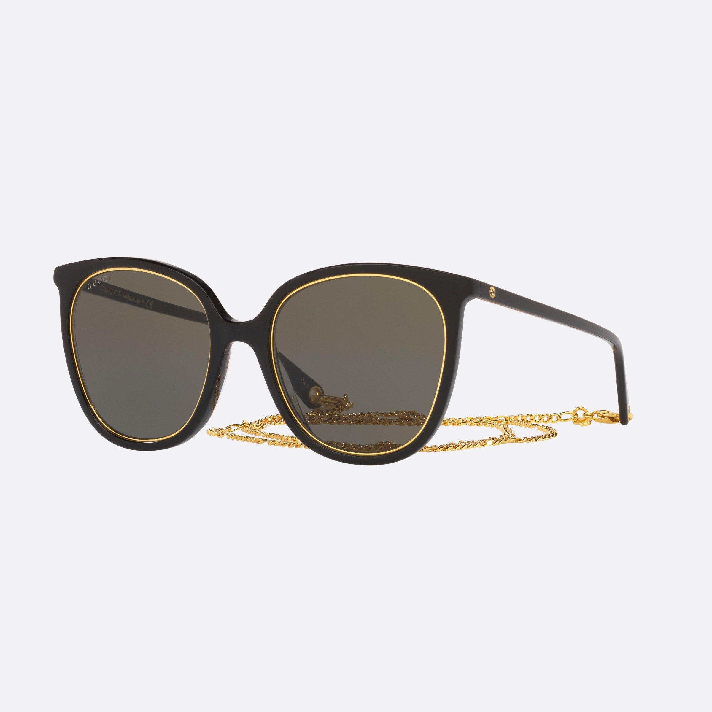 Gucci 56mm Fgt Black Round Women Sunglasses - Main View