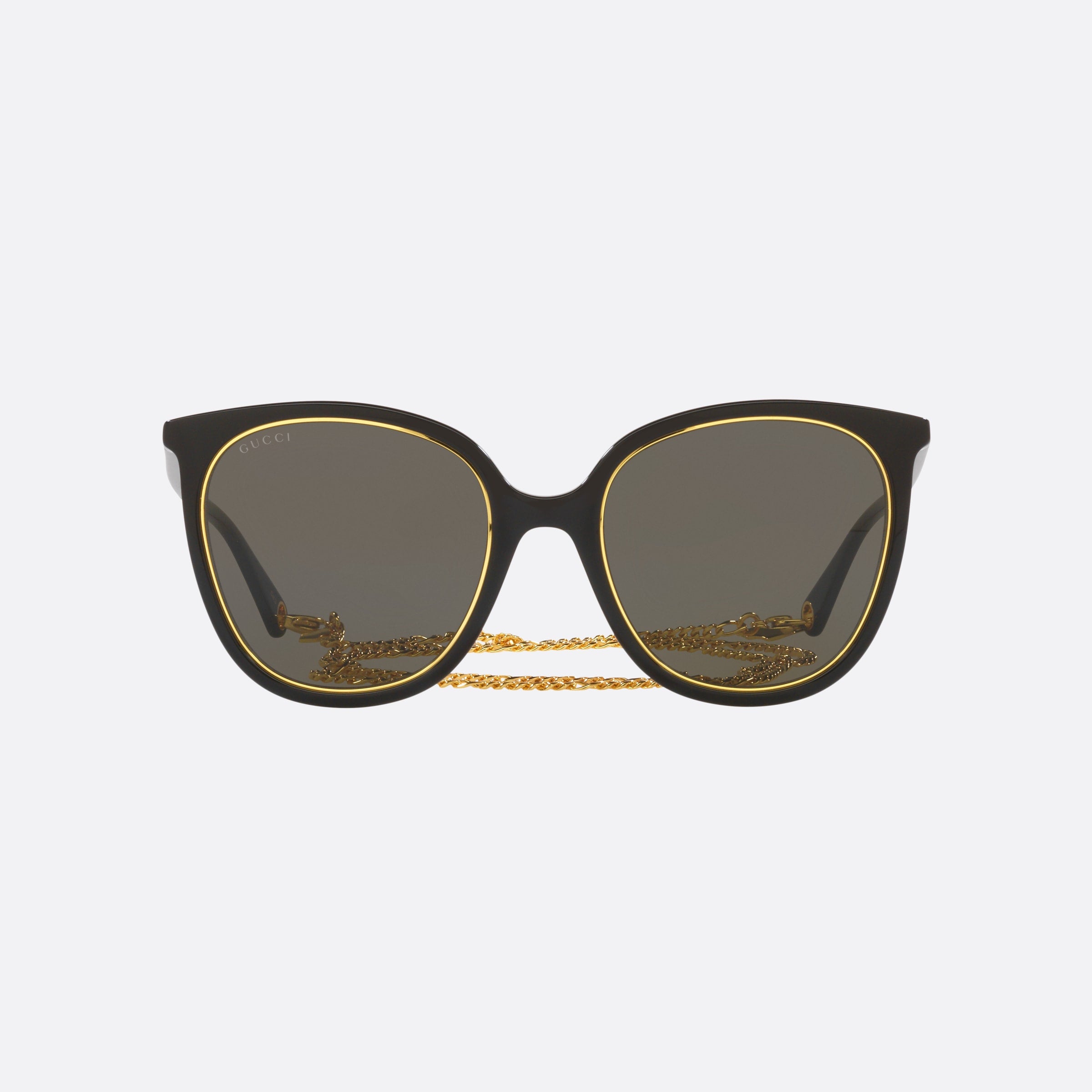 Gucci 56mm Fgt Black Round Women Sunglasses - Side View