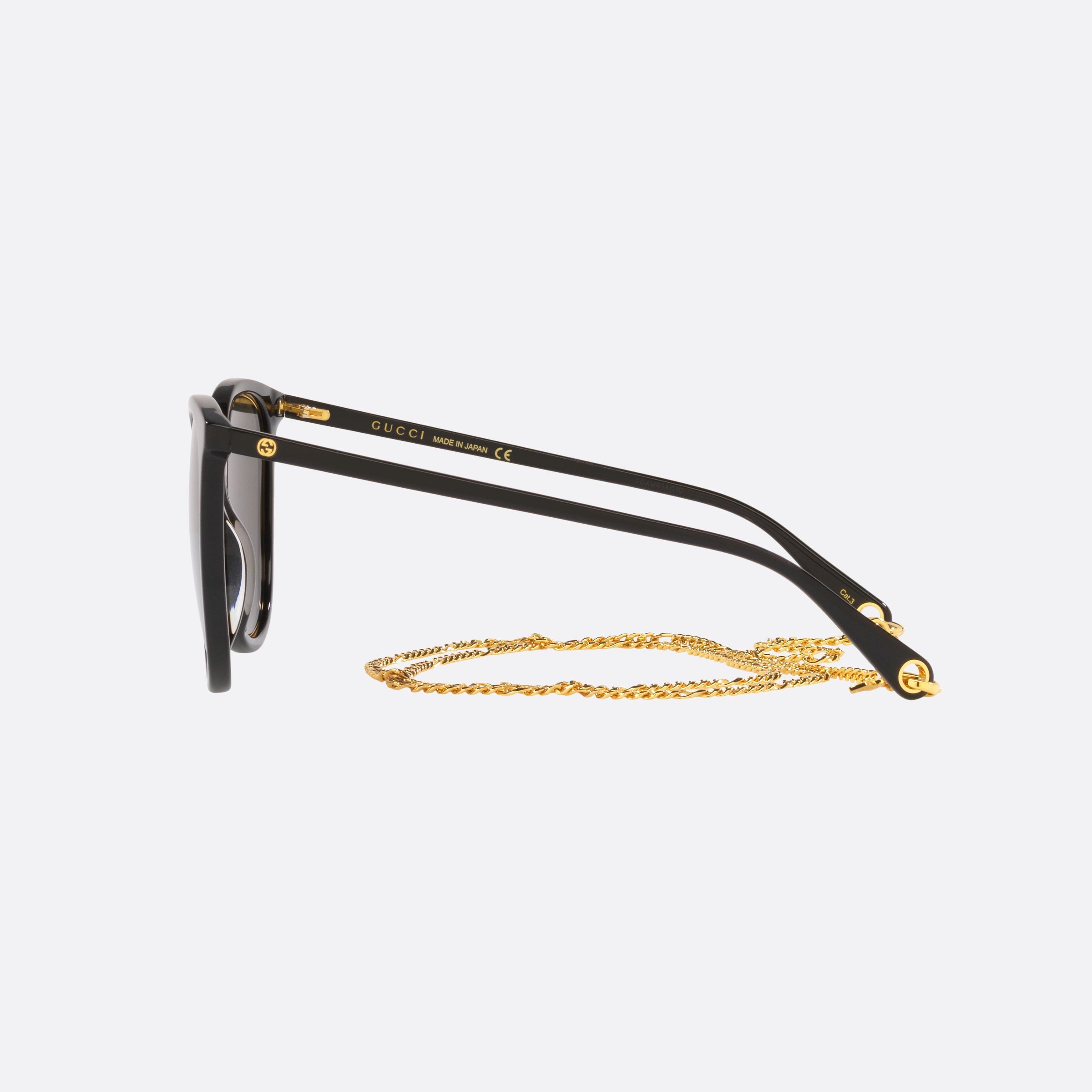 Gucci 56mm Fgt Black Round Women Sunglasses - Detail View