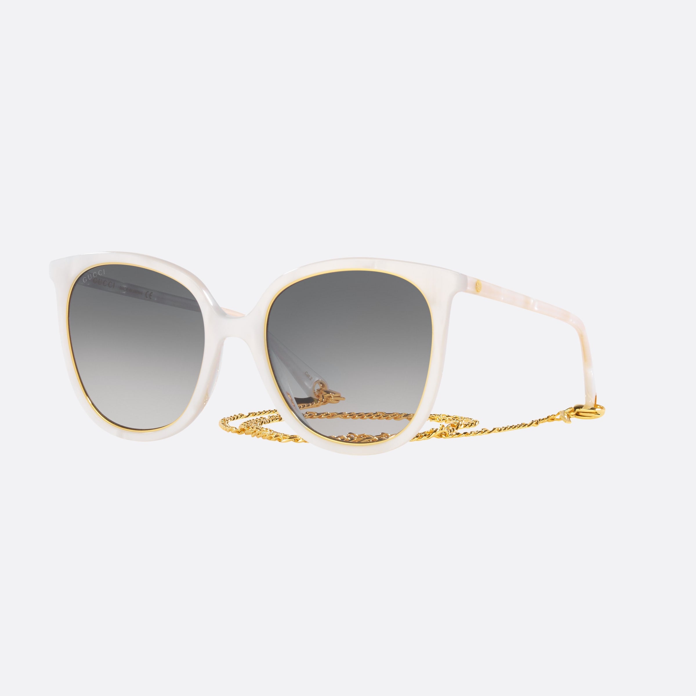 Gucci 56mm White Round Women Sunglasses - Main View