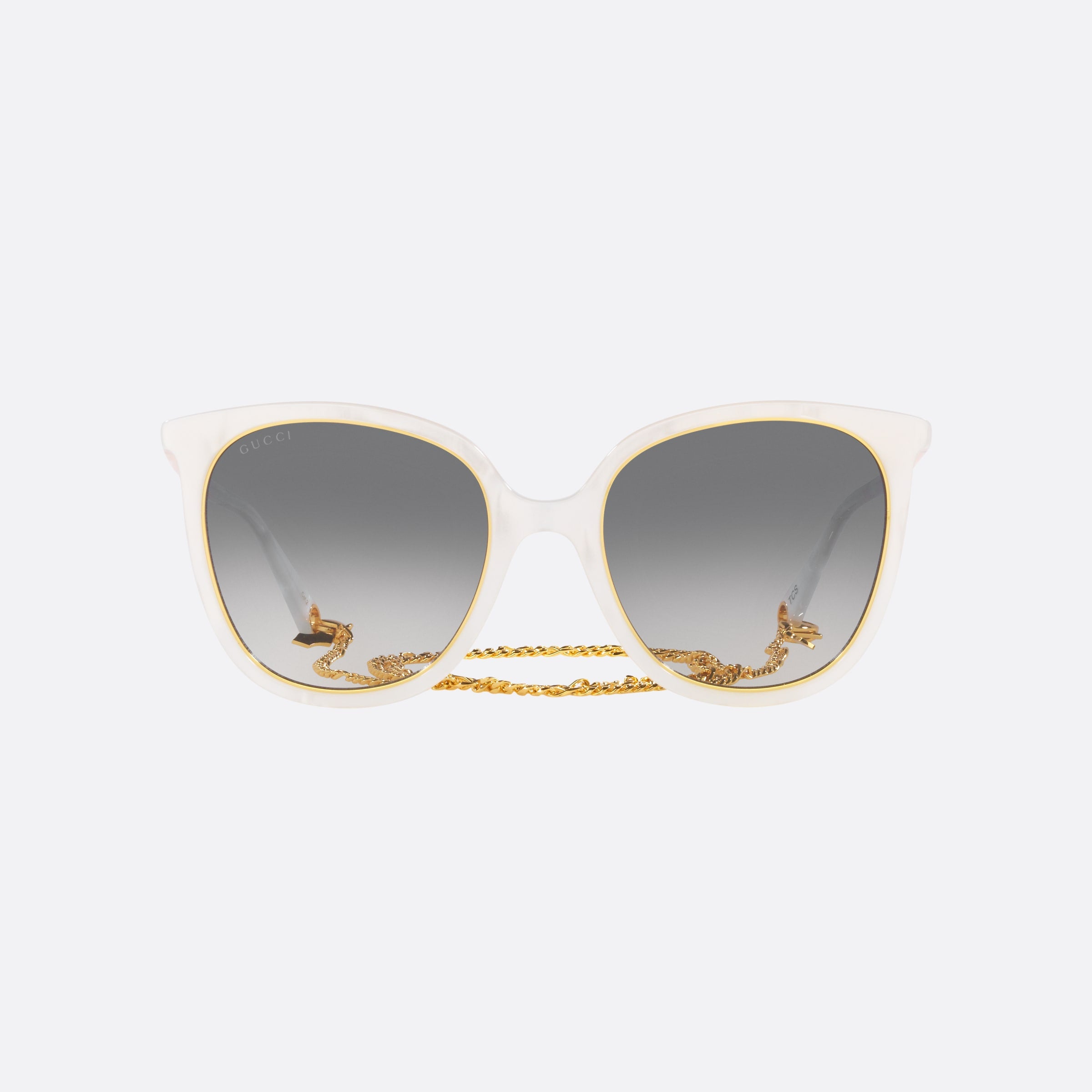 Gucci 56mm White Round Women Sunglasses - Side View