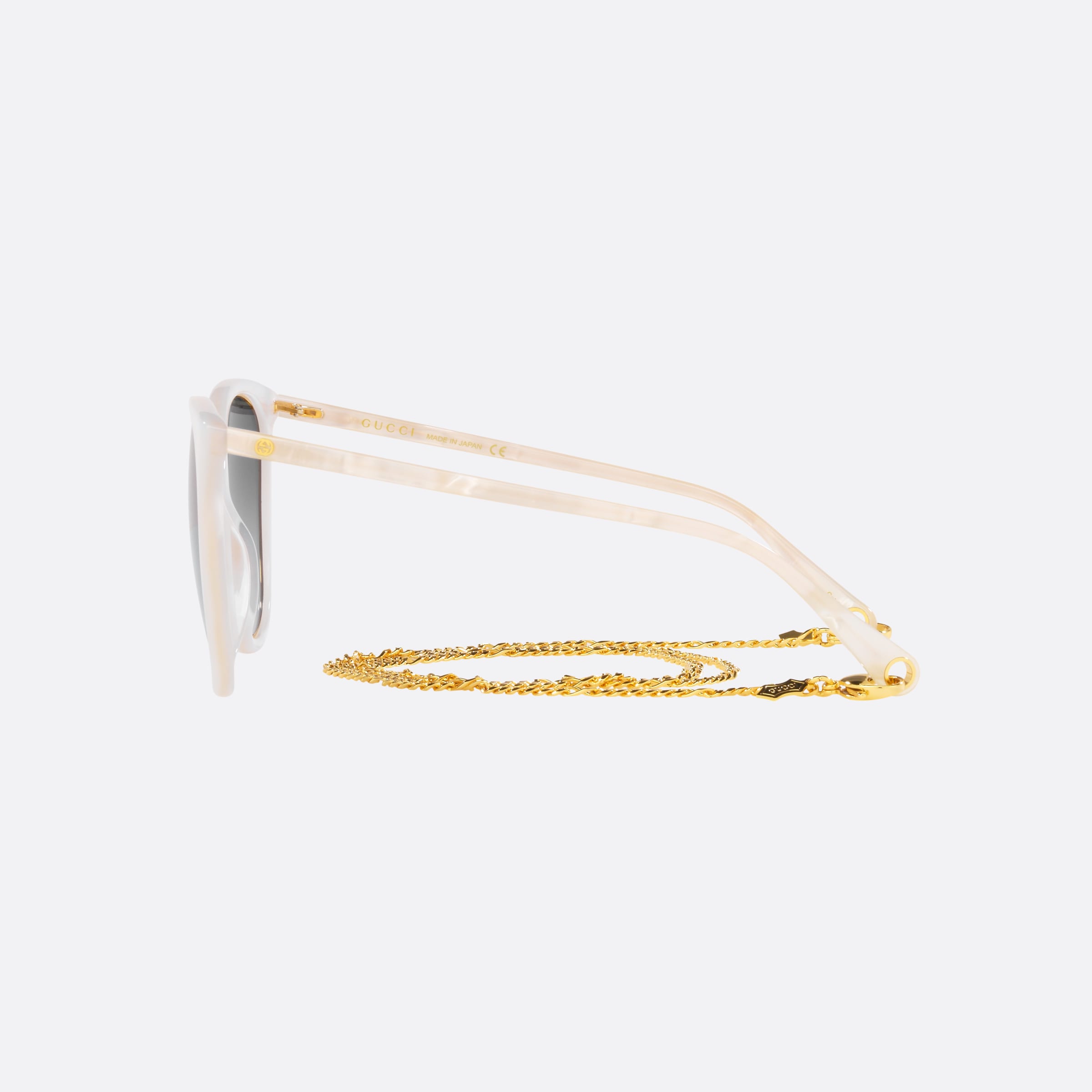 Gucci 56mm White Round Women Sunglasses - Detail View