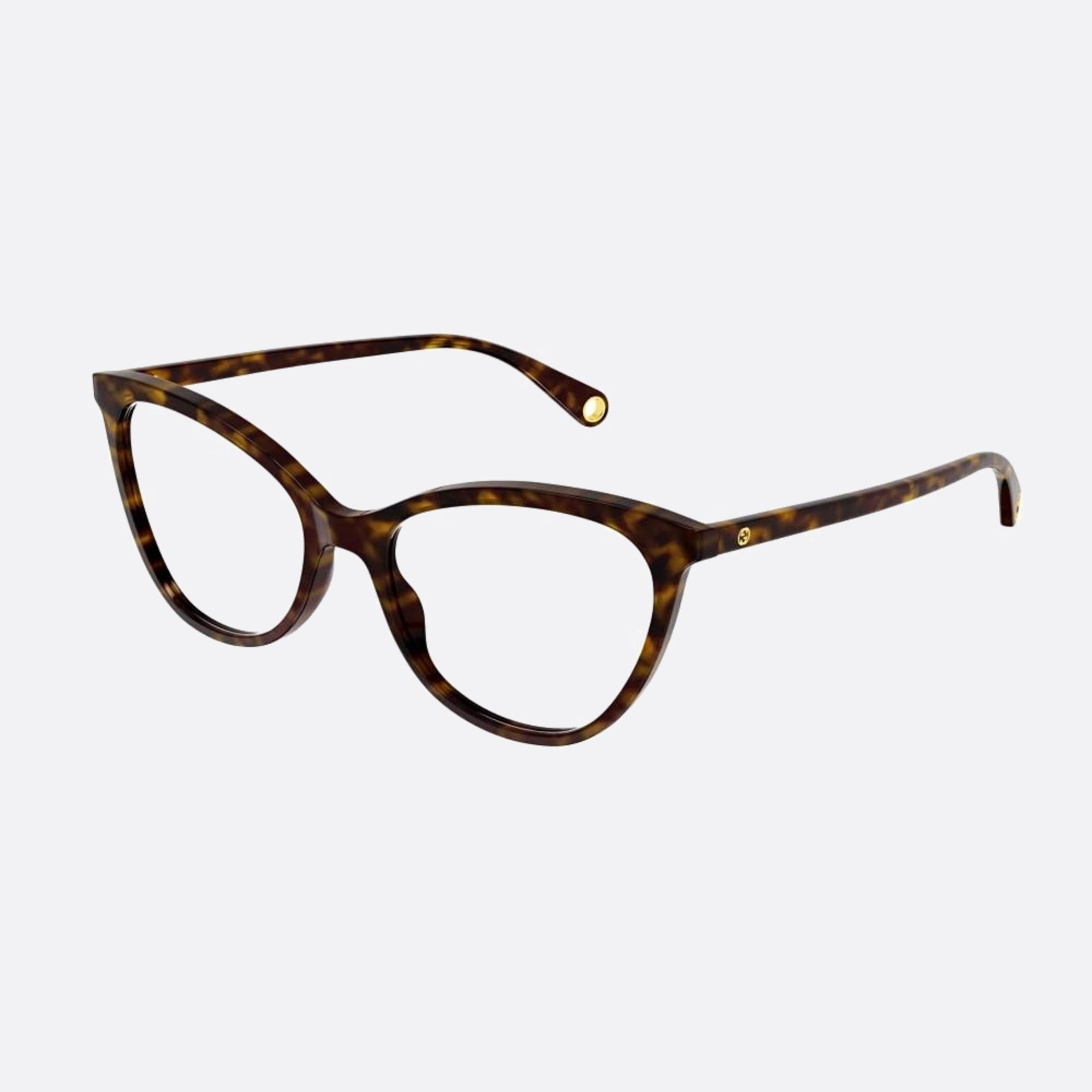 Gucci 54mm Havana Cat Eye Woman Eyeglasses - Side View