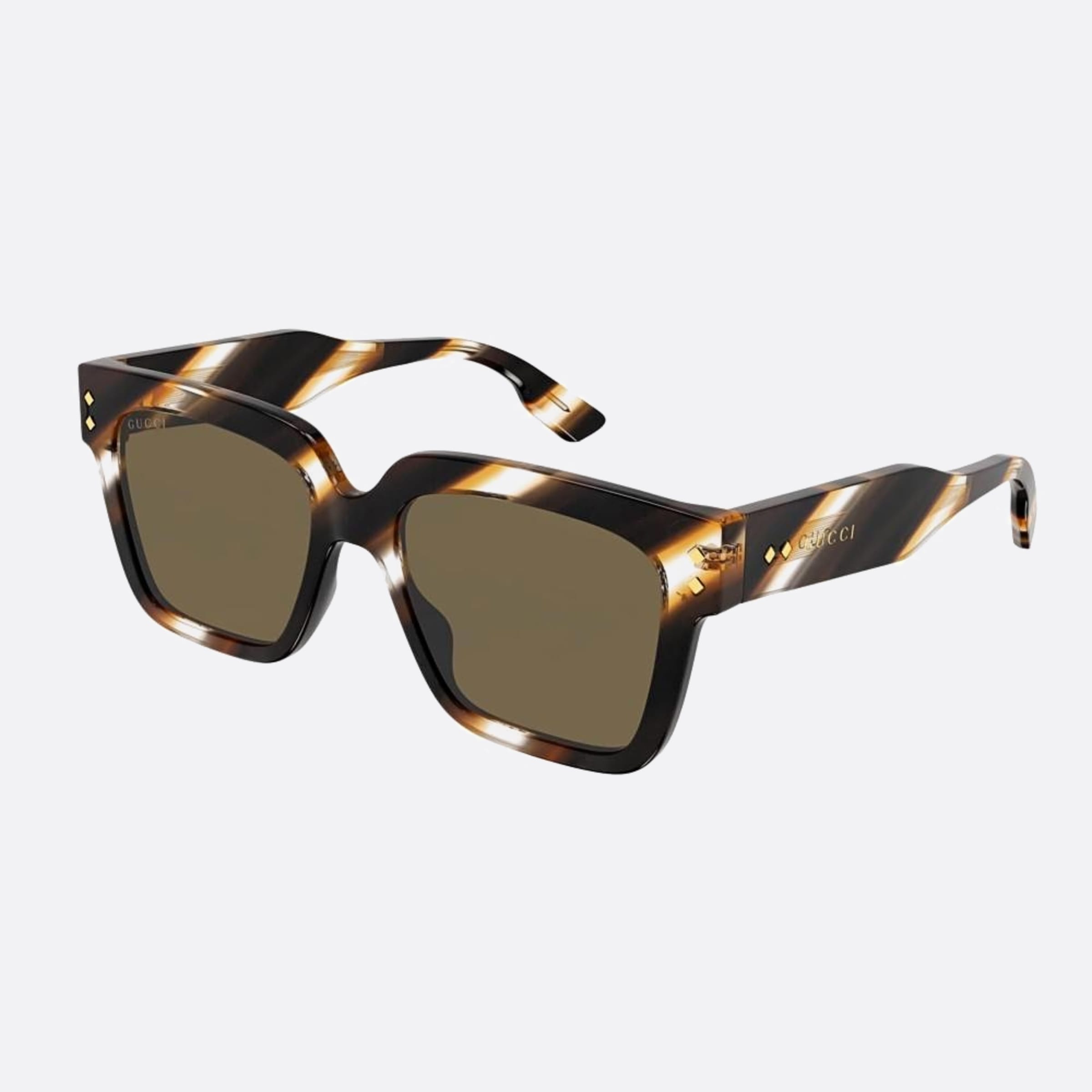 Gucci 54mm Try Brown Squared Man Sunglasses - Side View