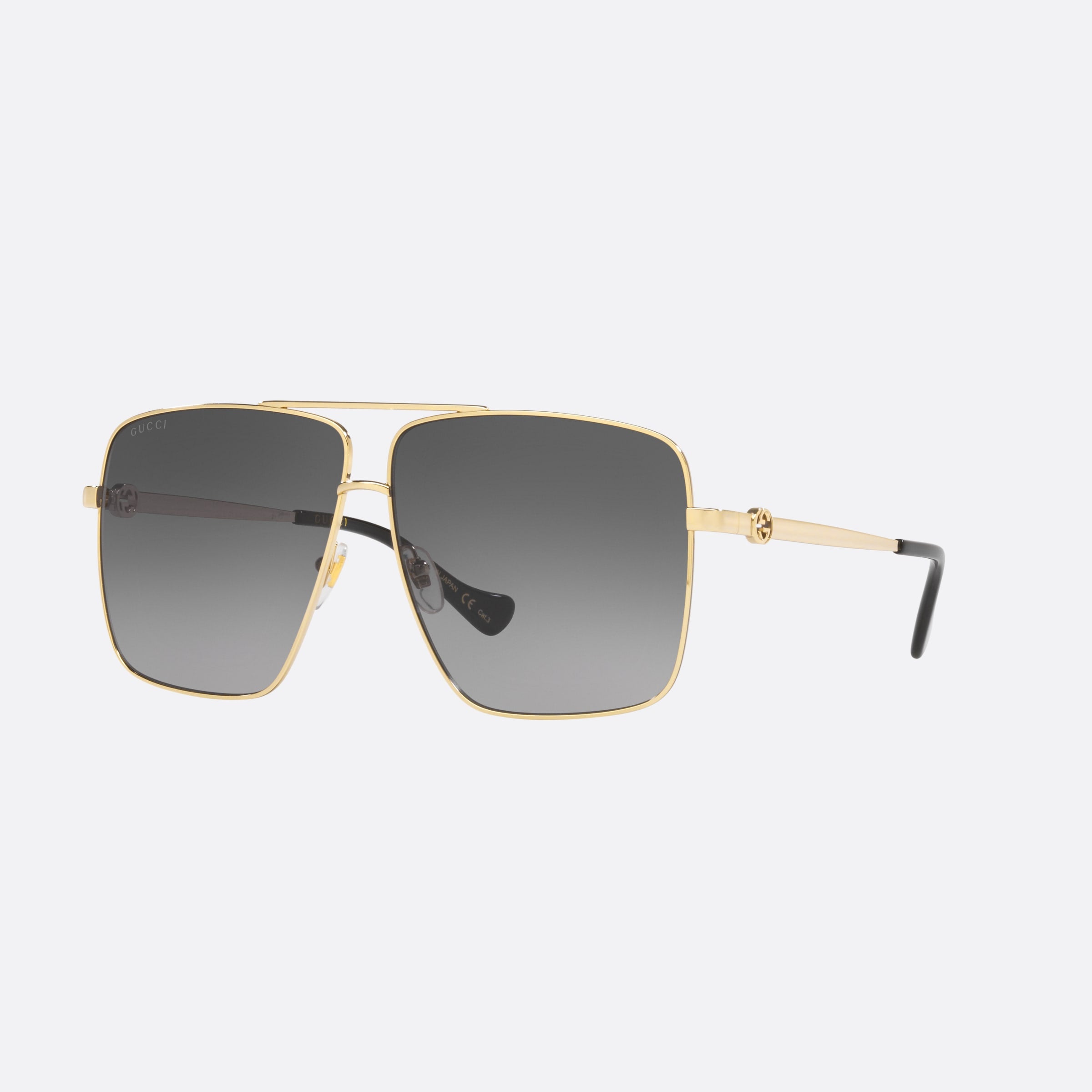 Gucci 64mm Gold Pilot Women Sunglasses - Main View