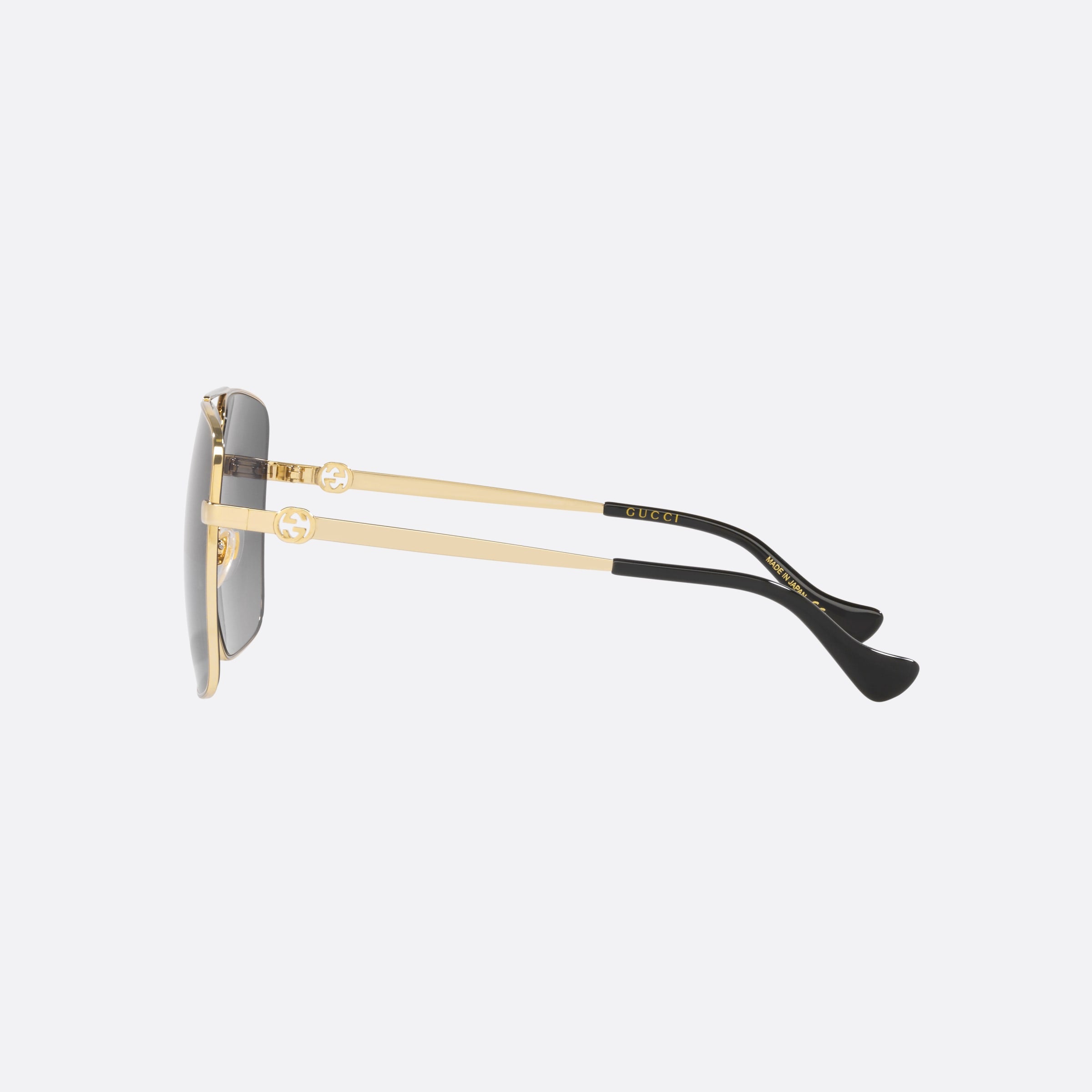 Gucci 64mm Gold Pilot Women Sunglasses - Detail View