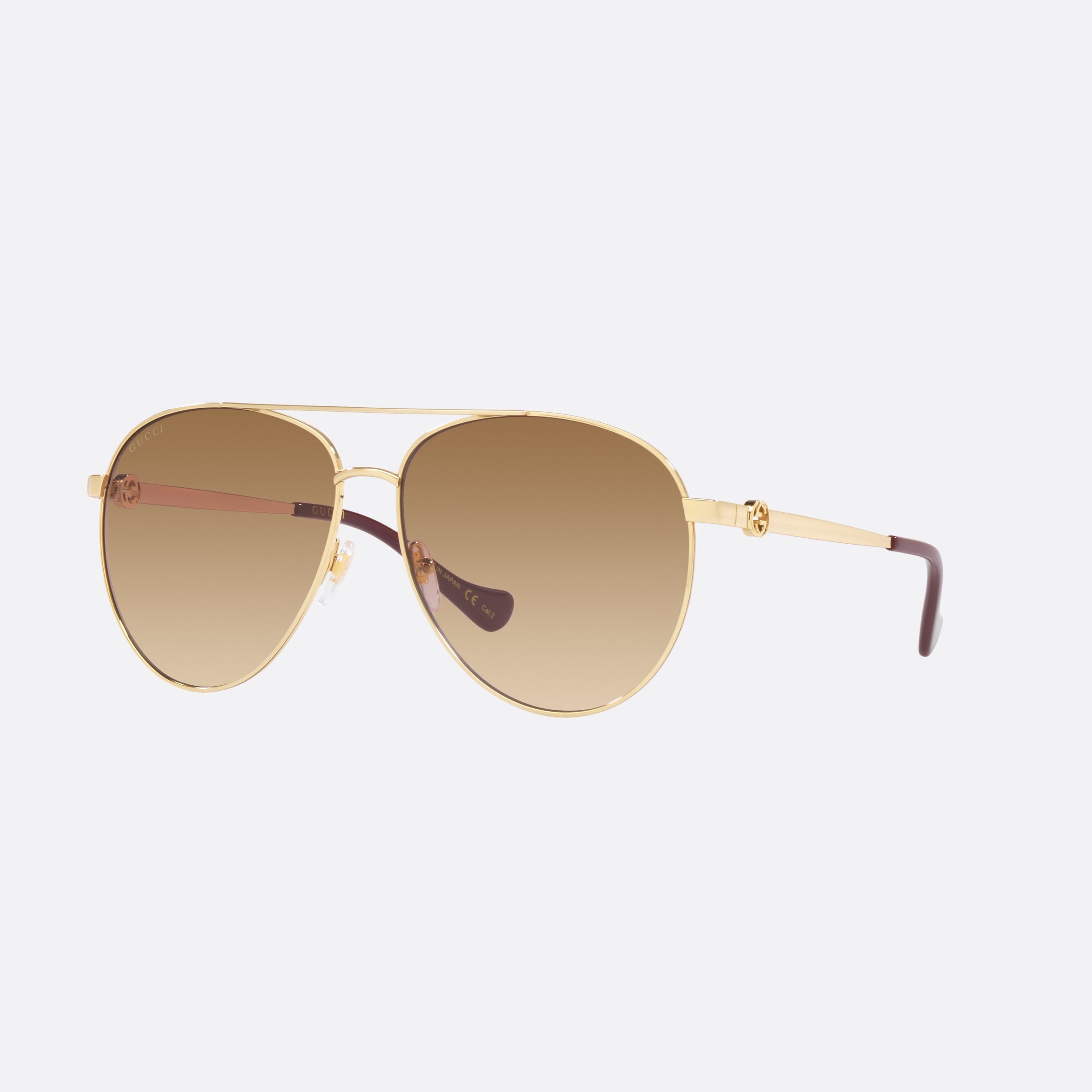 Gucci 62mm Gold Pilot Women Sunglasses - Main View