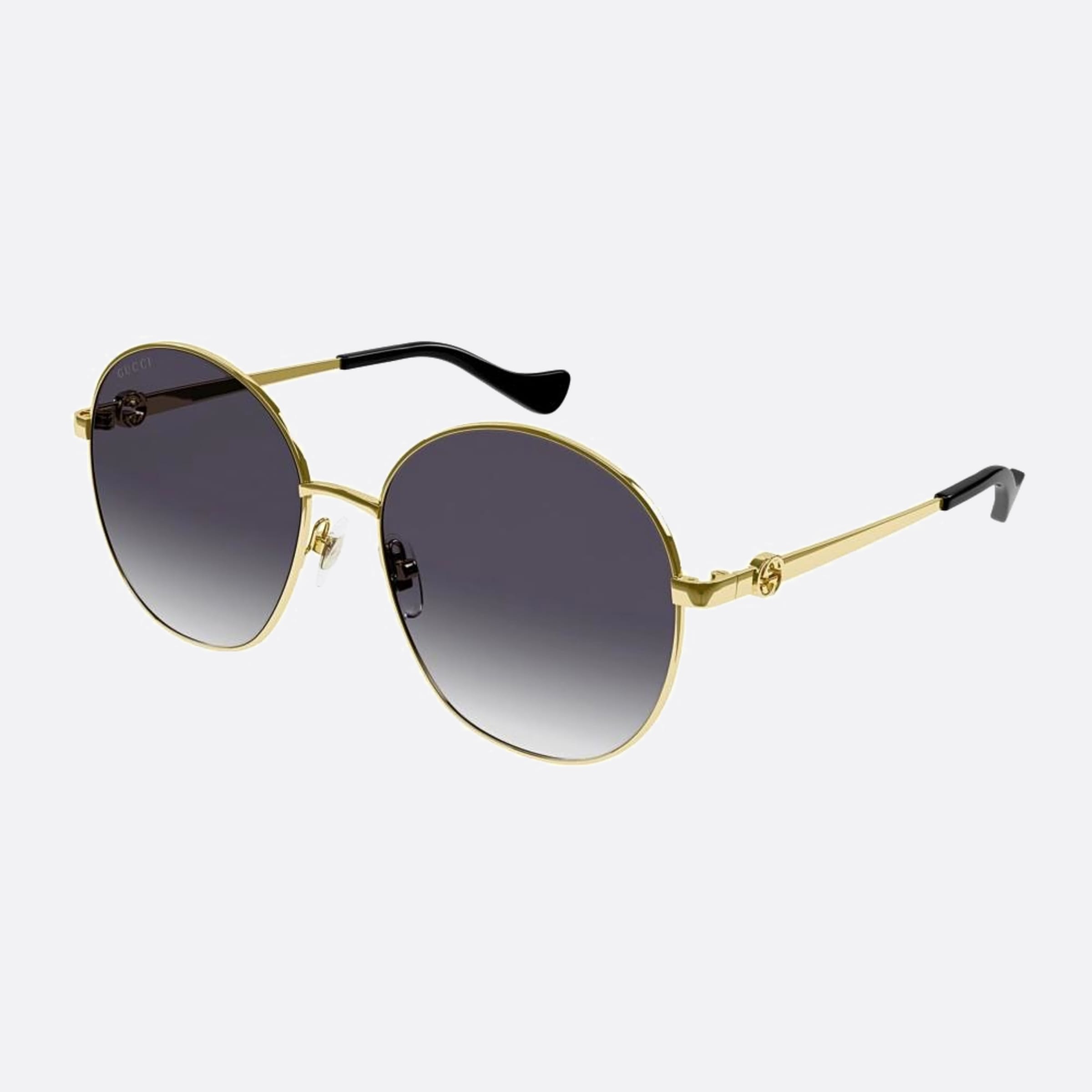 Gucci 59mm Gg1090sa Gold Round Woman Sunglasses - Side View