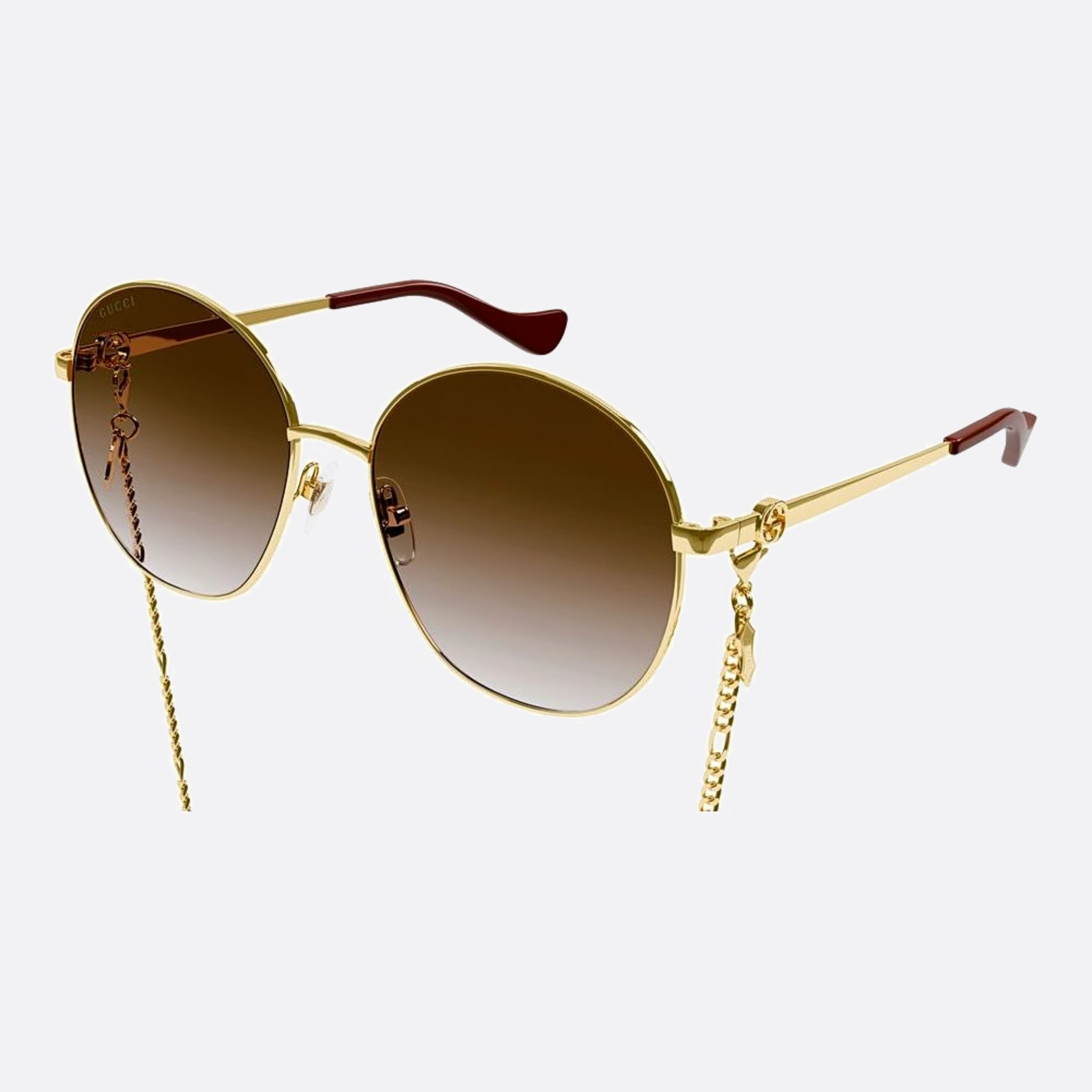 Gucci 59mm Gg1090sa Asd Gold Round Women Sunglasses - Side View