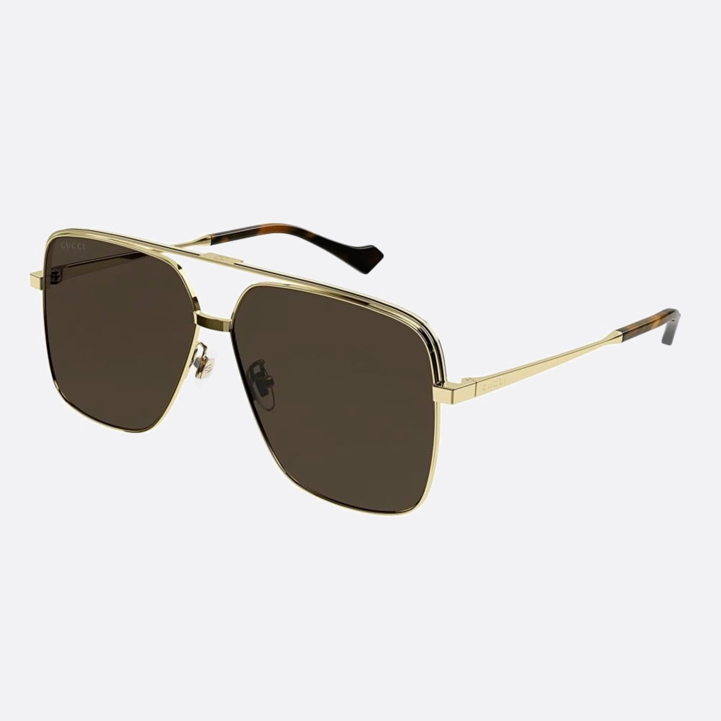Gucci 61mm Gg1099sa Dfg Gold Geometric Man Sunglasses - Side View