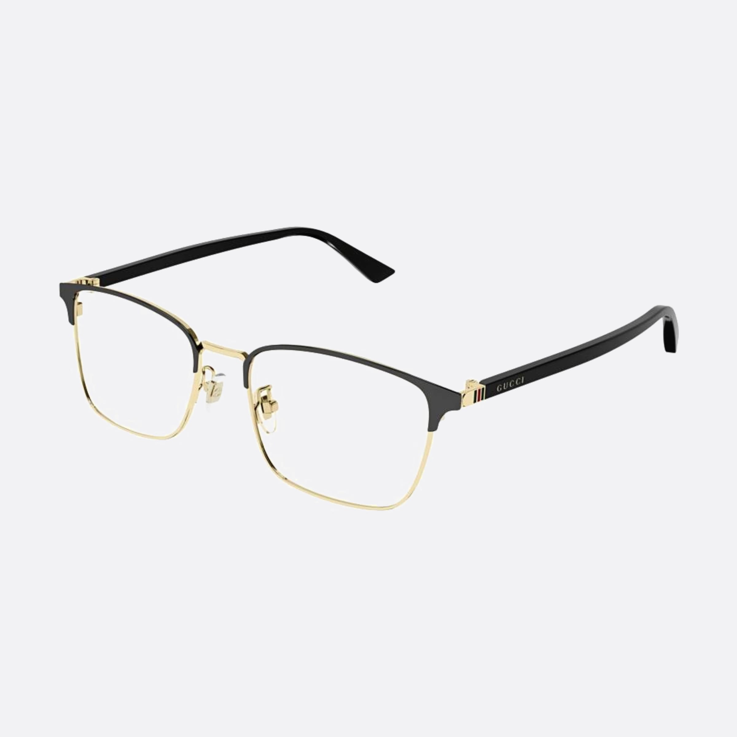 Gucci 55mm Bkgld Black Squared Men Eyeglasses - Side View