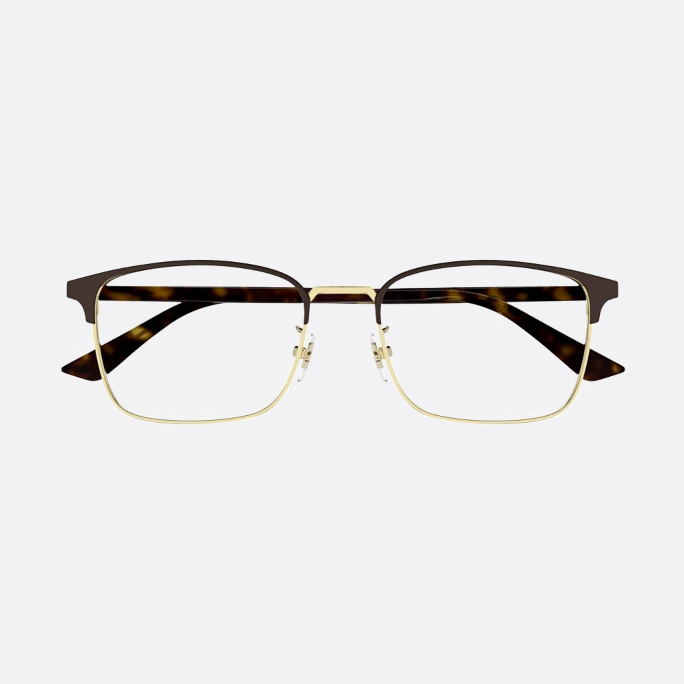 Gucci 55mm Hvgld Havana Squared Men Eyeglasses - Main View