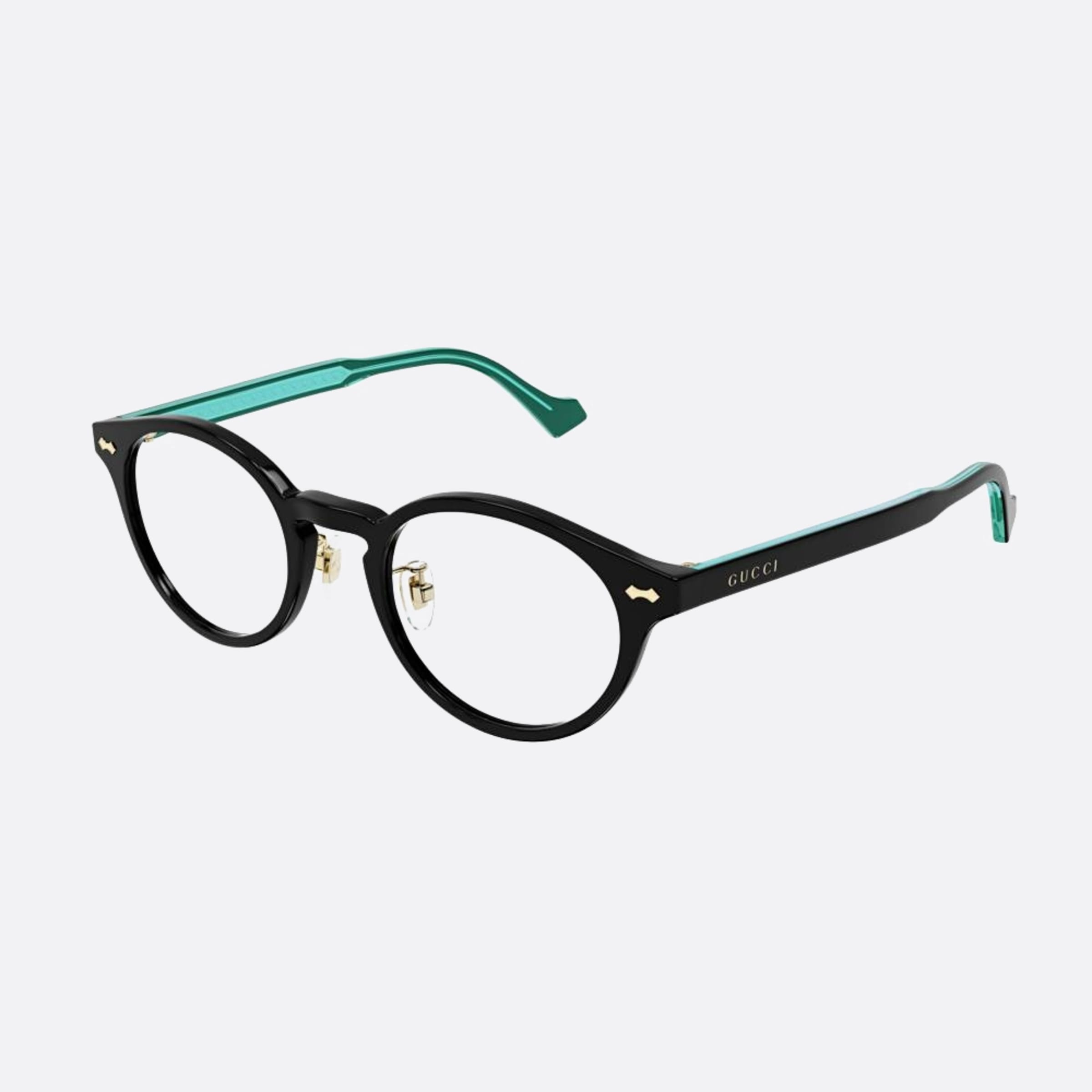 Gucci 49mm Blk Blue Round Men Eyeglasses - Side View