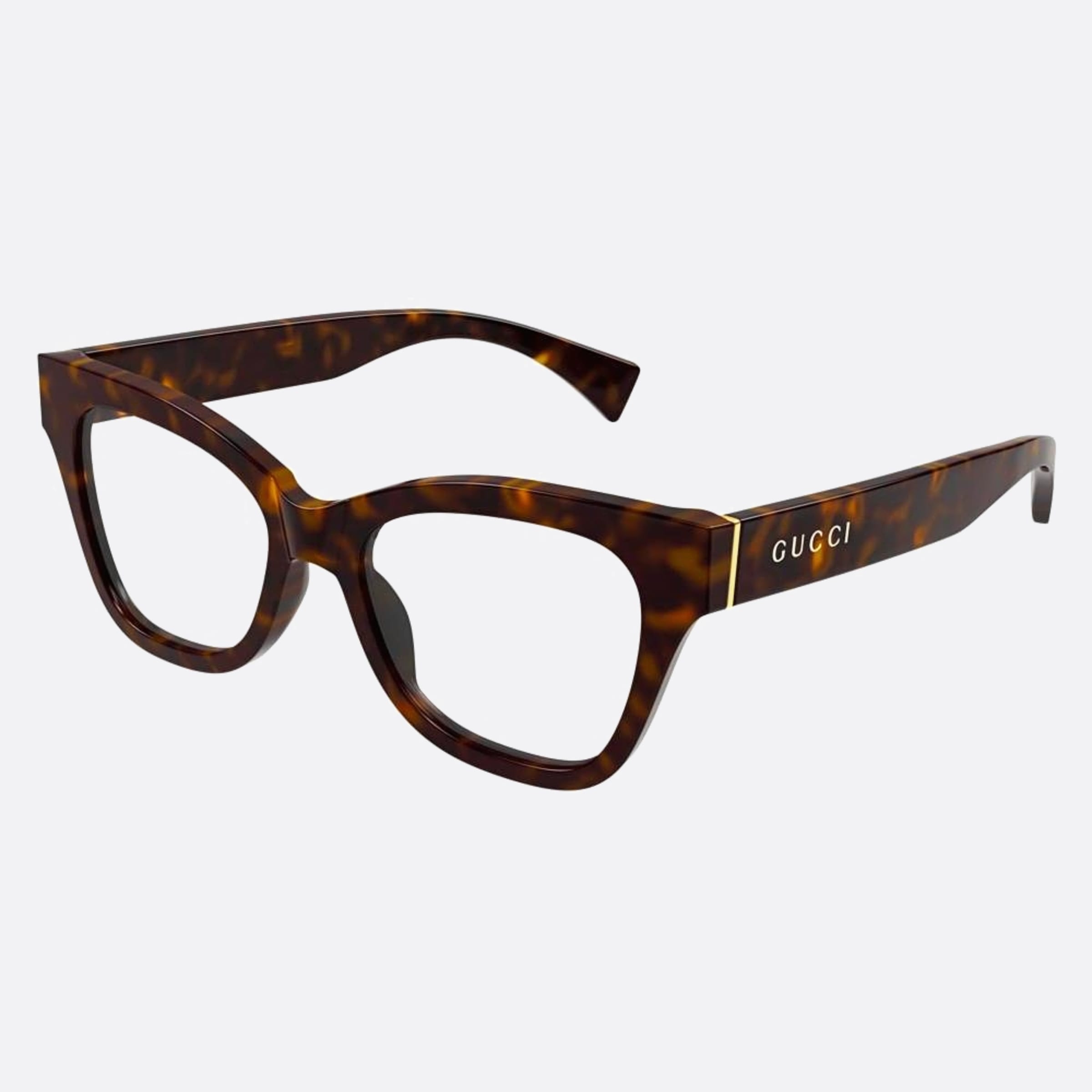 Gucci 52mm Havana Geometric Woman Eyeglasses - Side View
