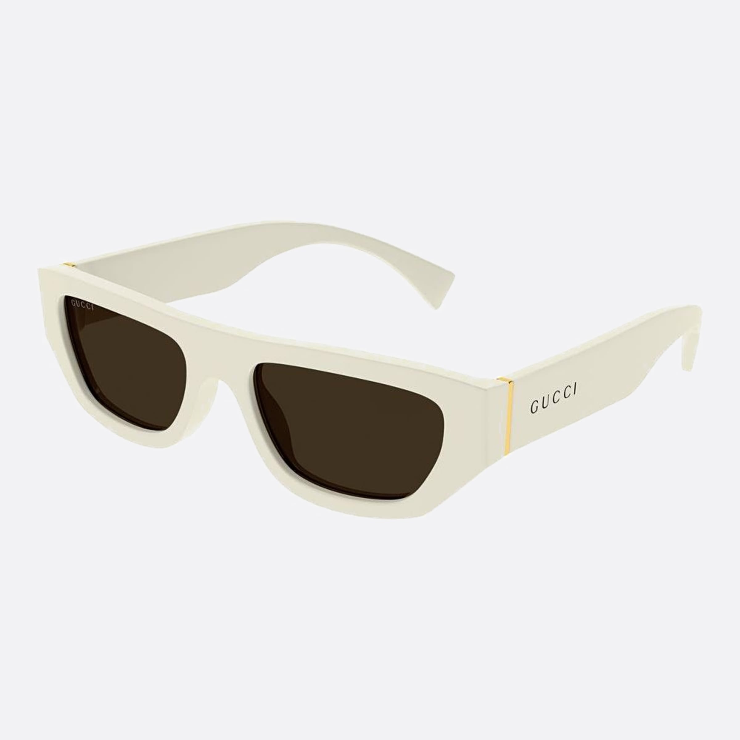 Gucci 53mm Hkl White Geometric Men Sunglasses - Side View