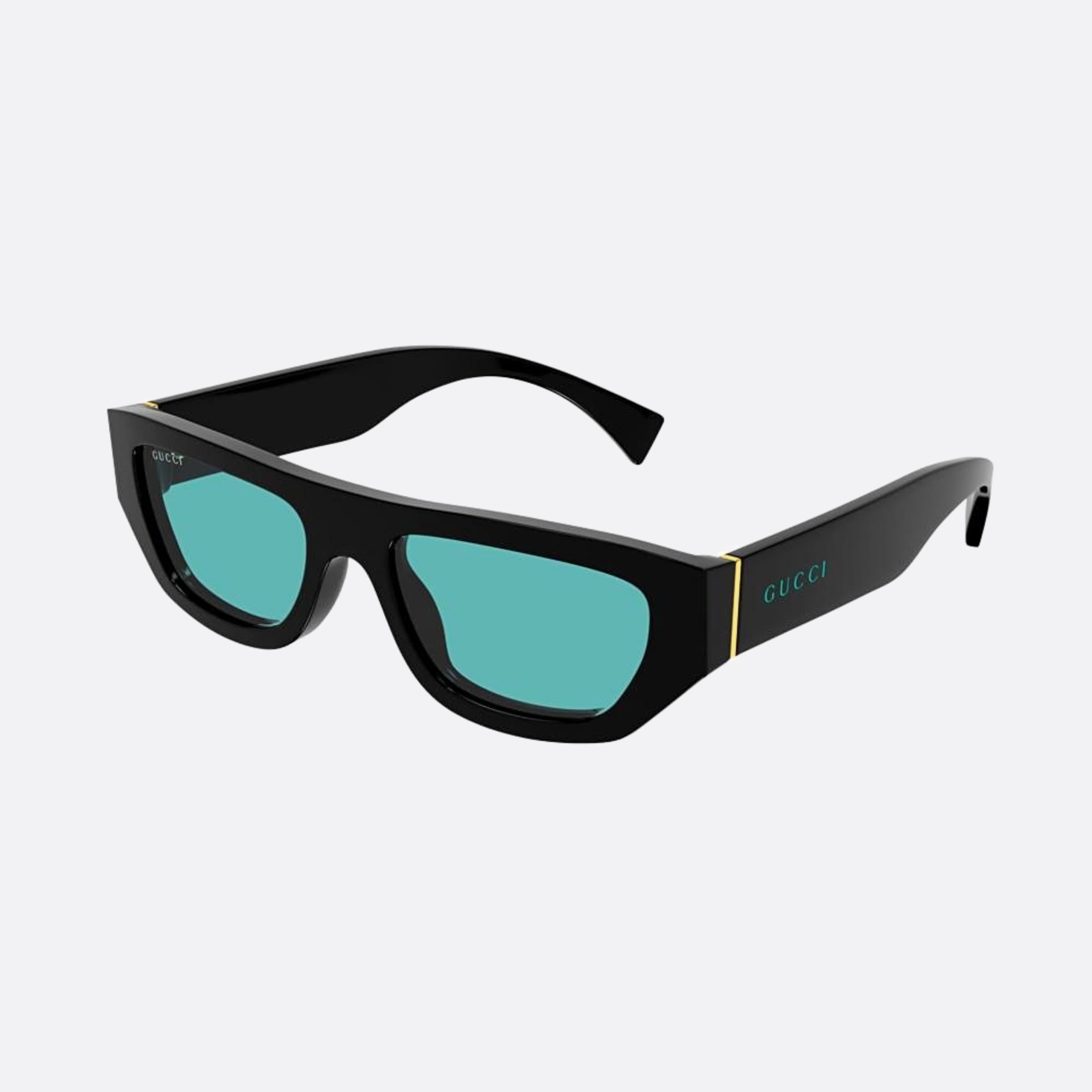 Gucci 53mm Black Geometric Men Sunglasses - Side View