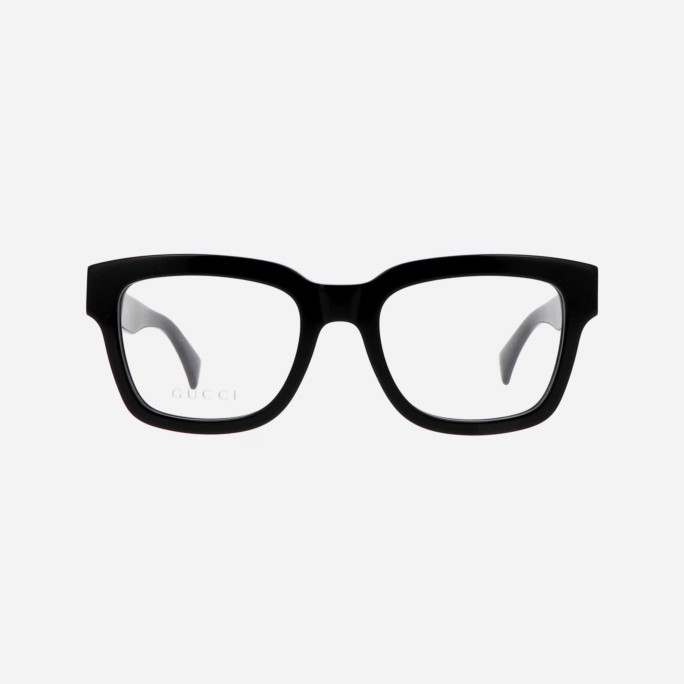Gucci 52mm Black Oval Unisex Eyeglasses - Side View