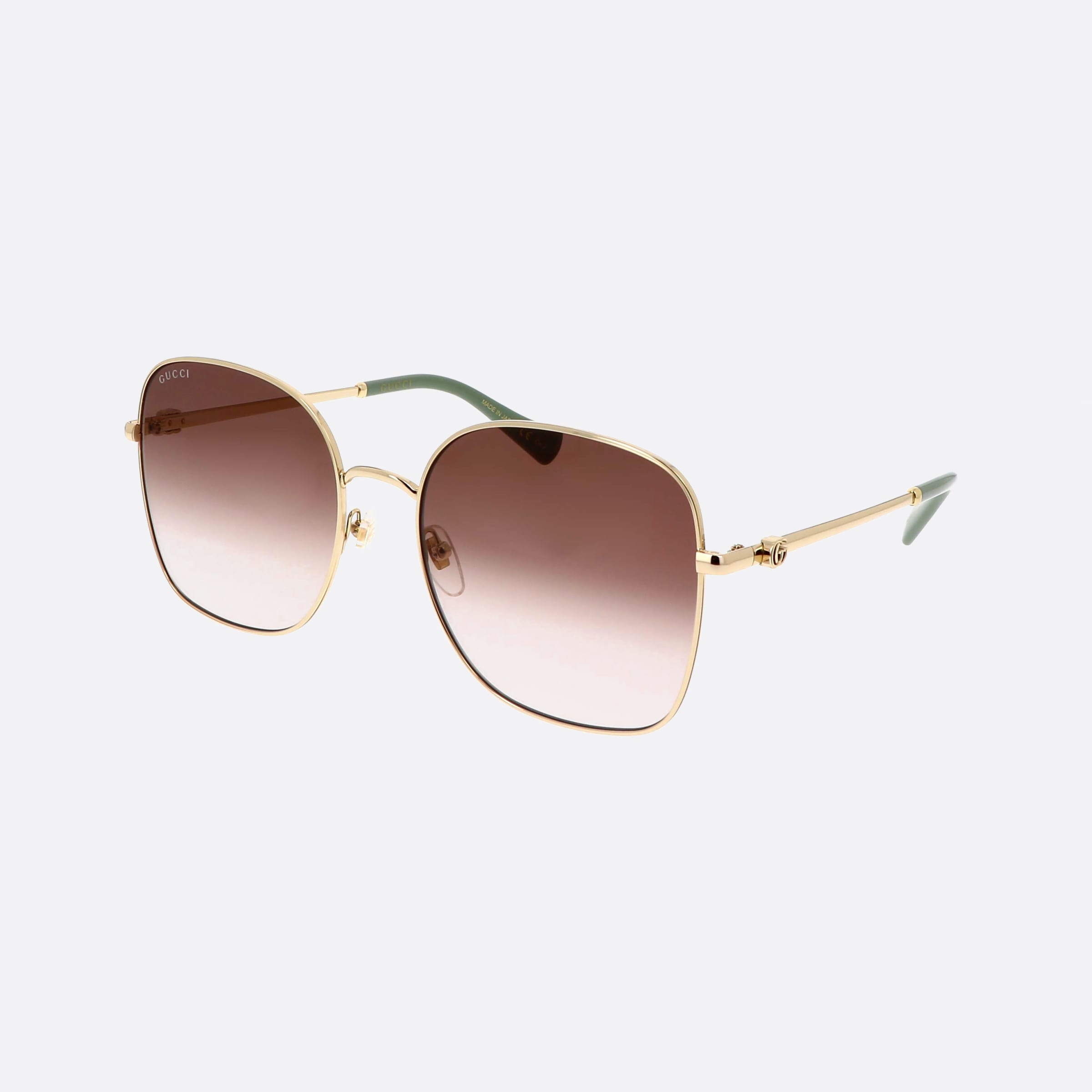 Gucci 59mm Gold Square Unisex Sunglasses - Main View