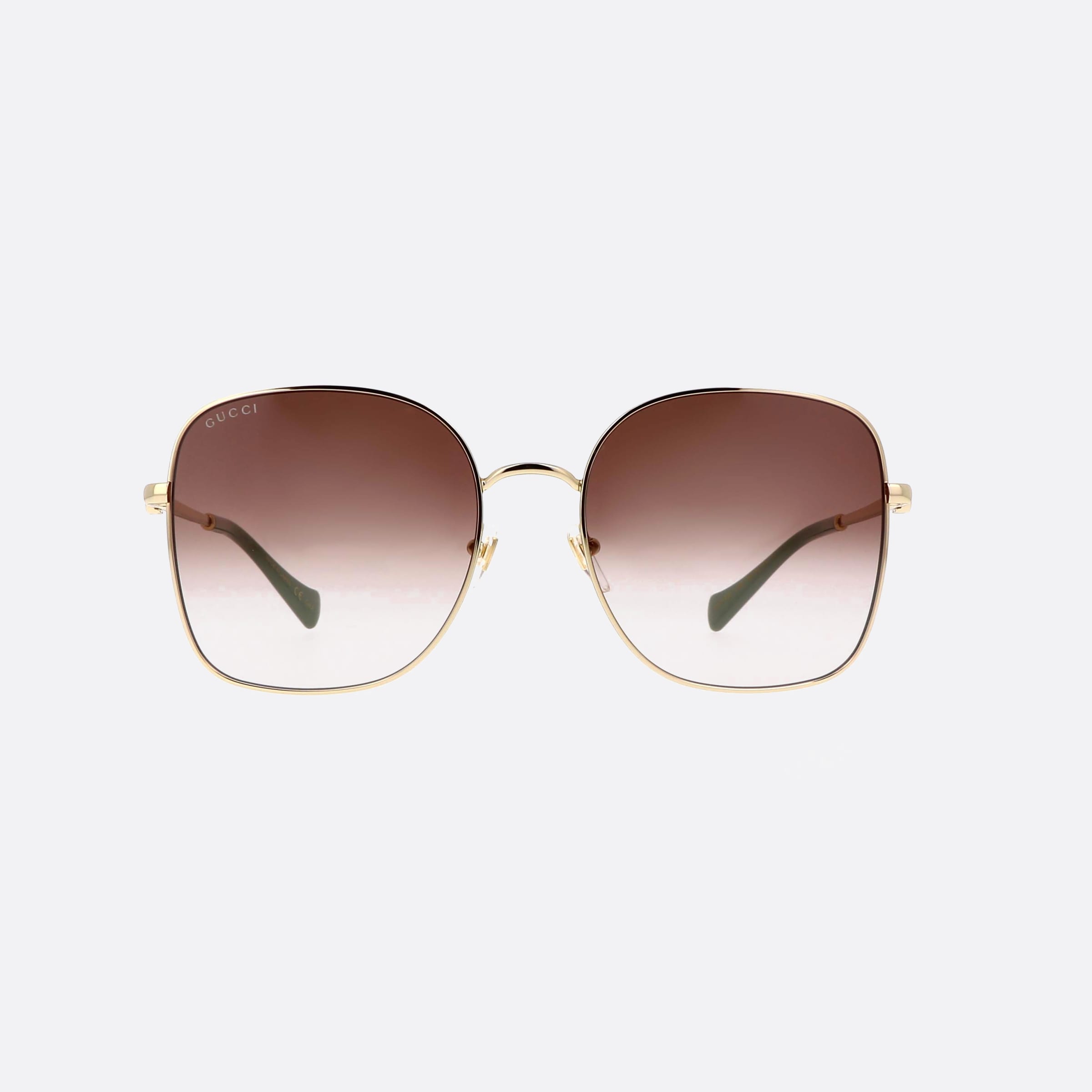 Gucci 59mm Gold Square Unisex Sunglasses - Side View