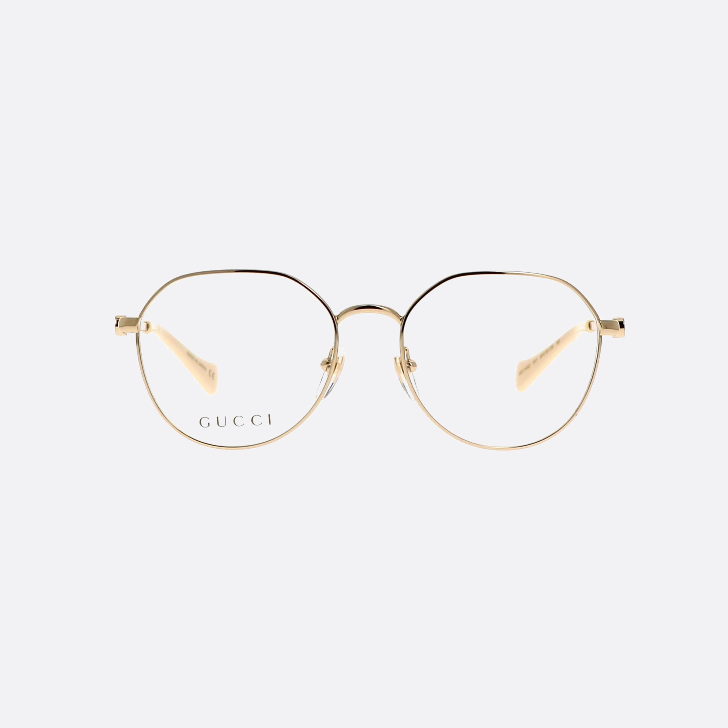 Gucci 50mm Gold Round Women Eyeglasses - Side View