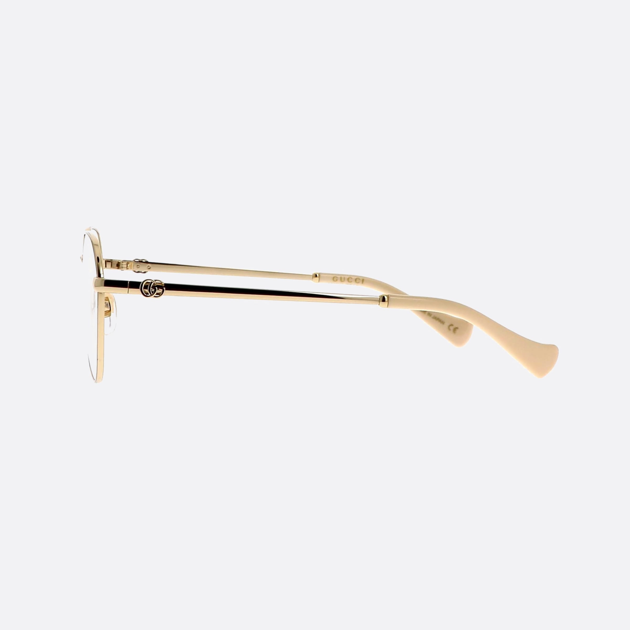 Gucci 50mm Gold Round Women Eyeglasses - Detail View