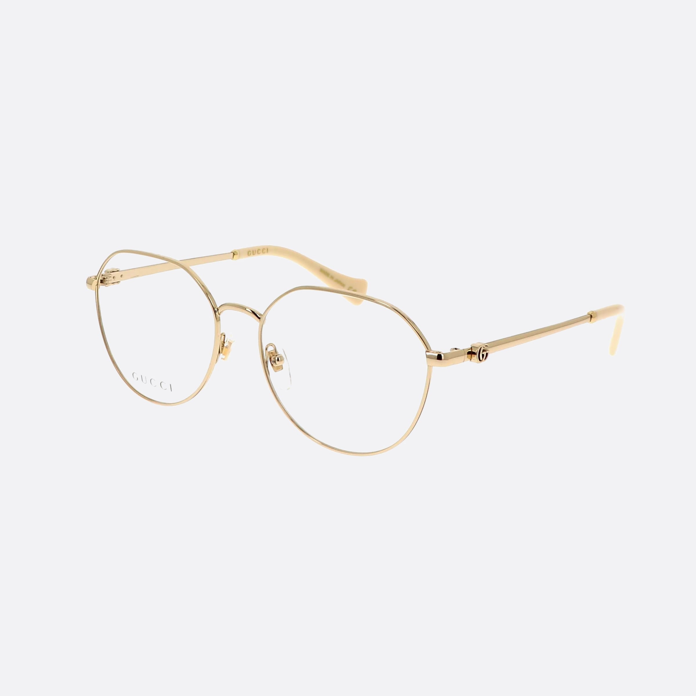 Gucci 54mm Gold Round Woman Eyeglasses - Main View