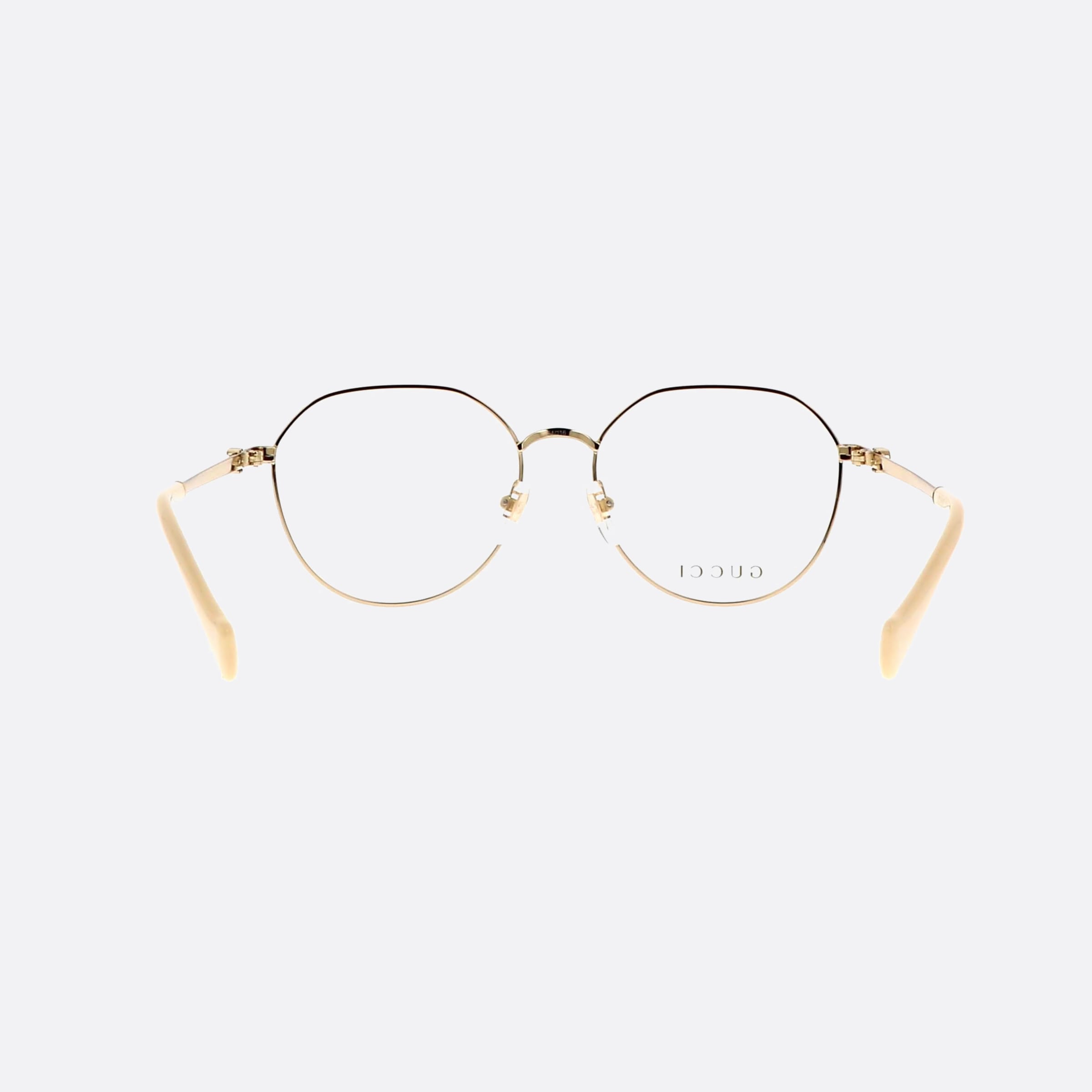Gucci 54mm Gold Round Woman Eyeglasses - Lifestyle Shot