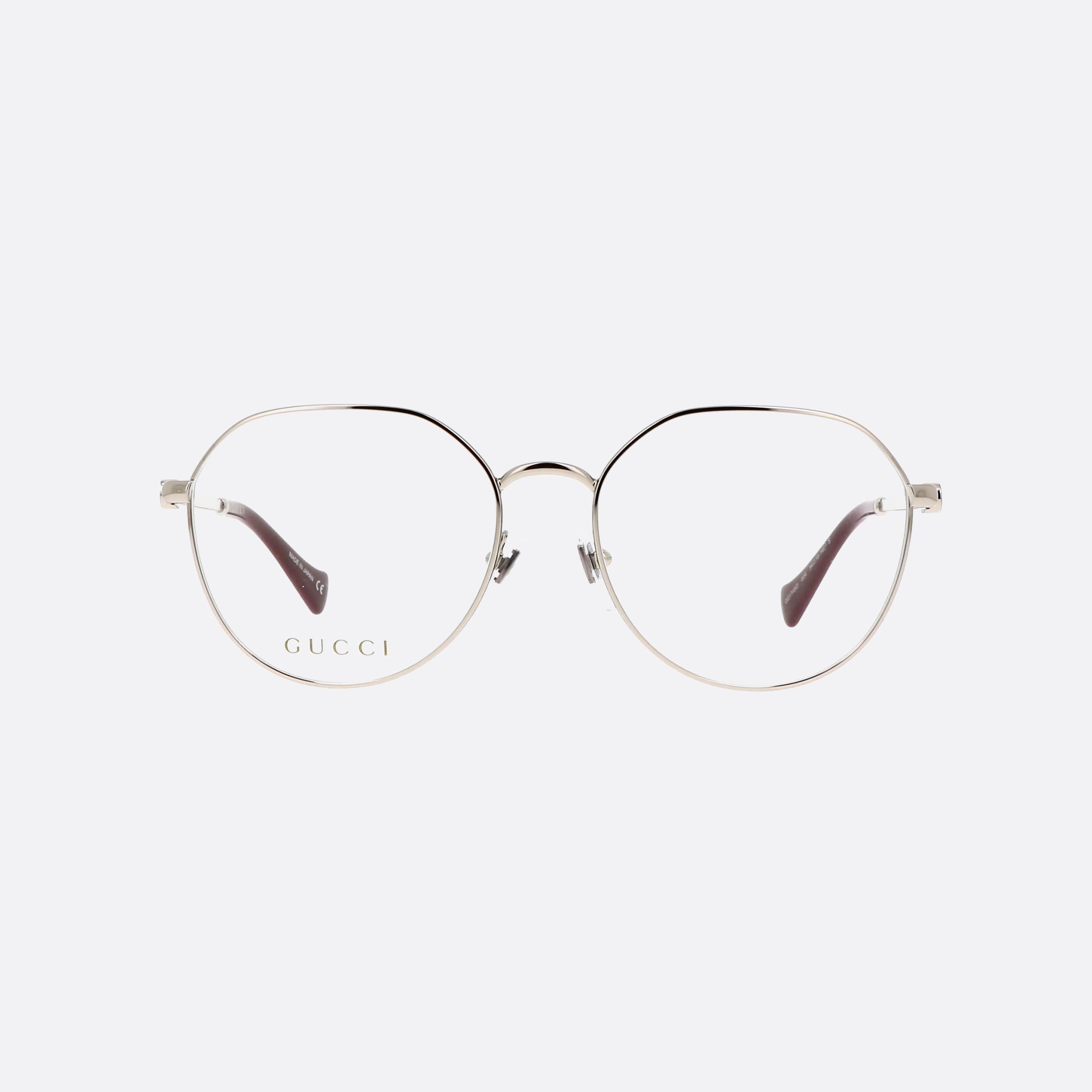 Gucci 54mm Silver Oval Women Eyeglasses - Side View