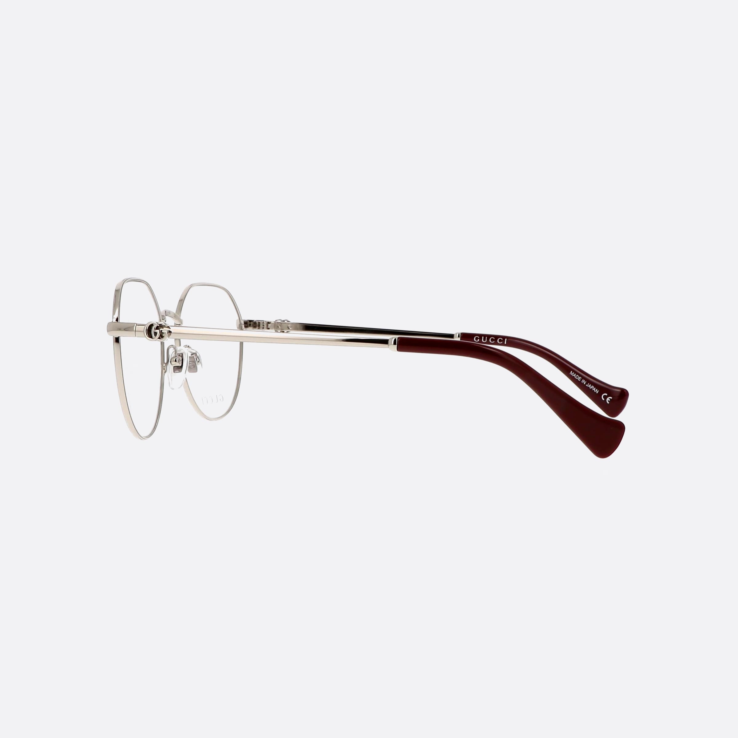 Gucci 54mm Silver Oval Women Eyeglasses - Detail View