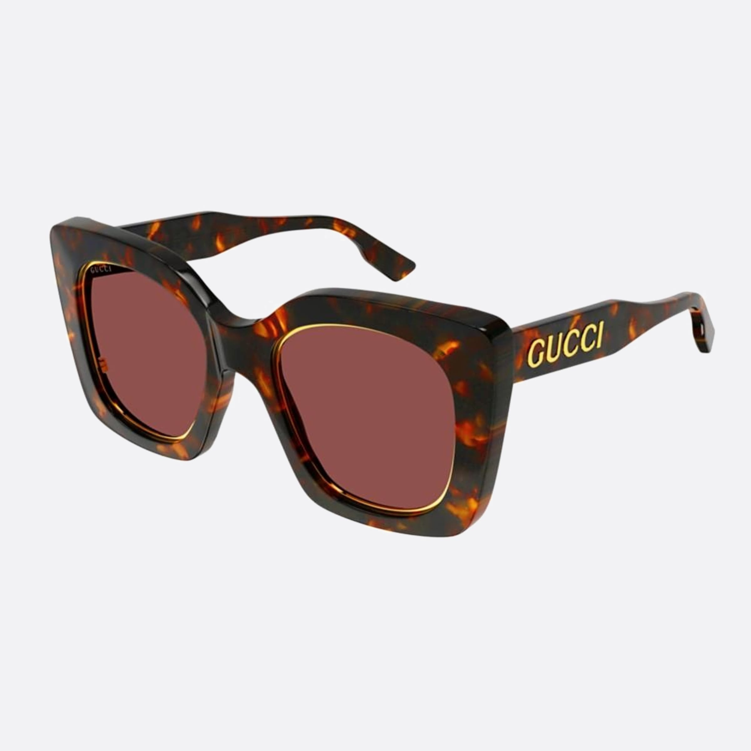 Gucci 51mm Havana Visor Women Sunglasses - Side View