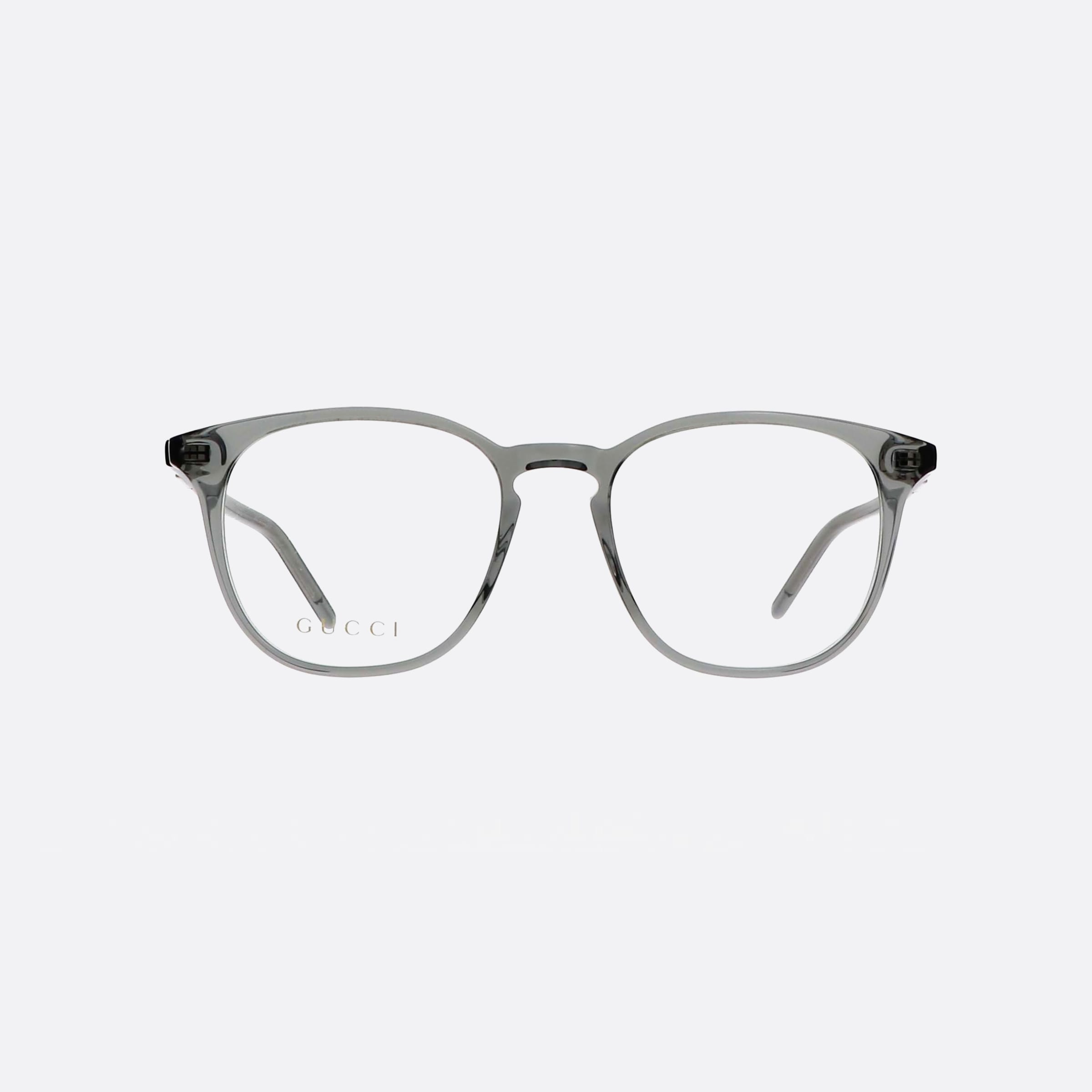 Gucci 51mm Grey Oval Man Eyeglasses - Side View