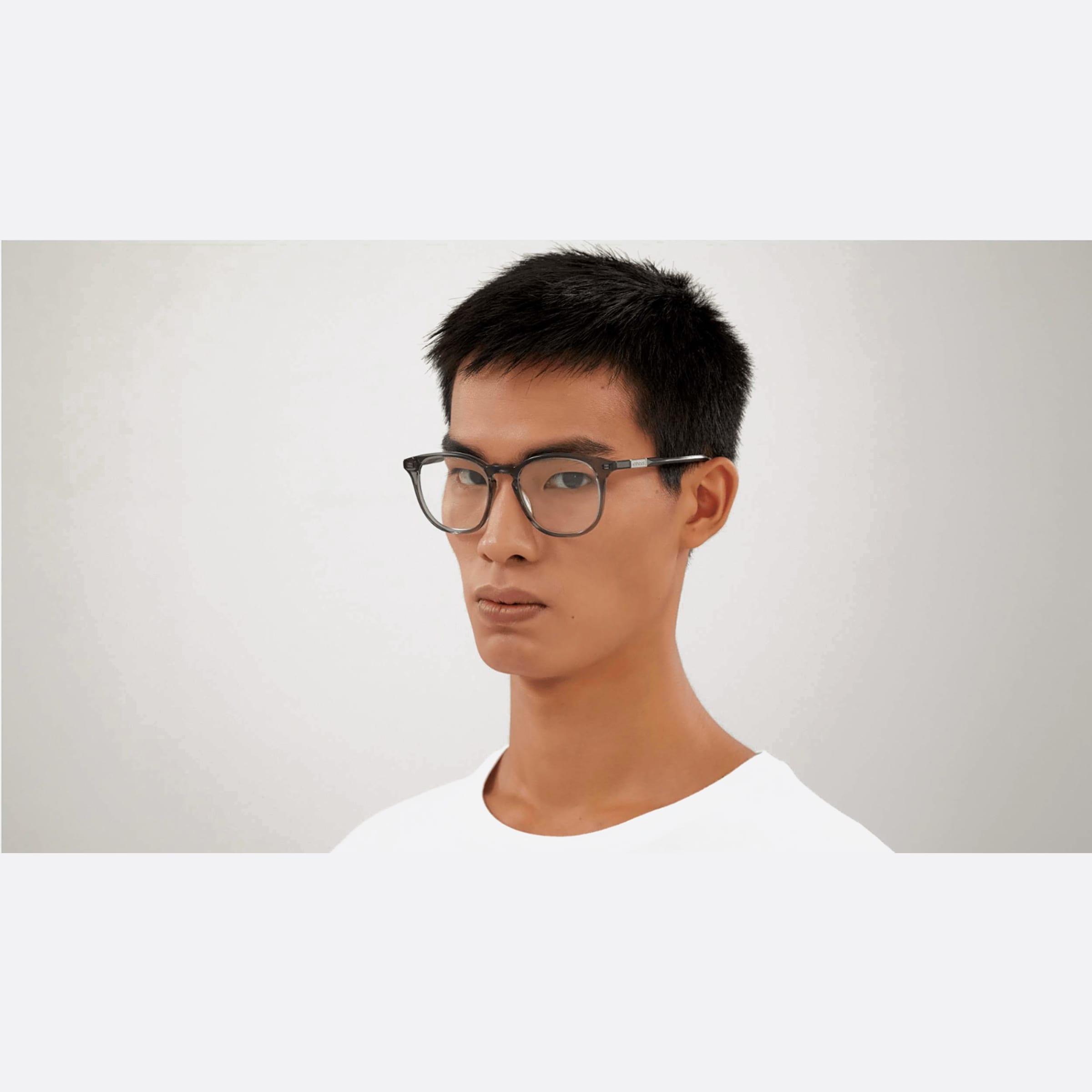 Gucci 51mm Grey Oval Man Eyeglasses - Lifestyle Shot