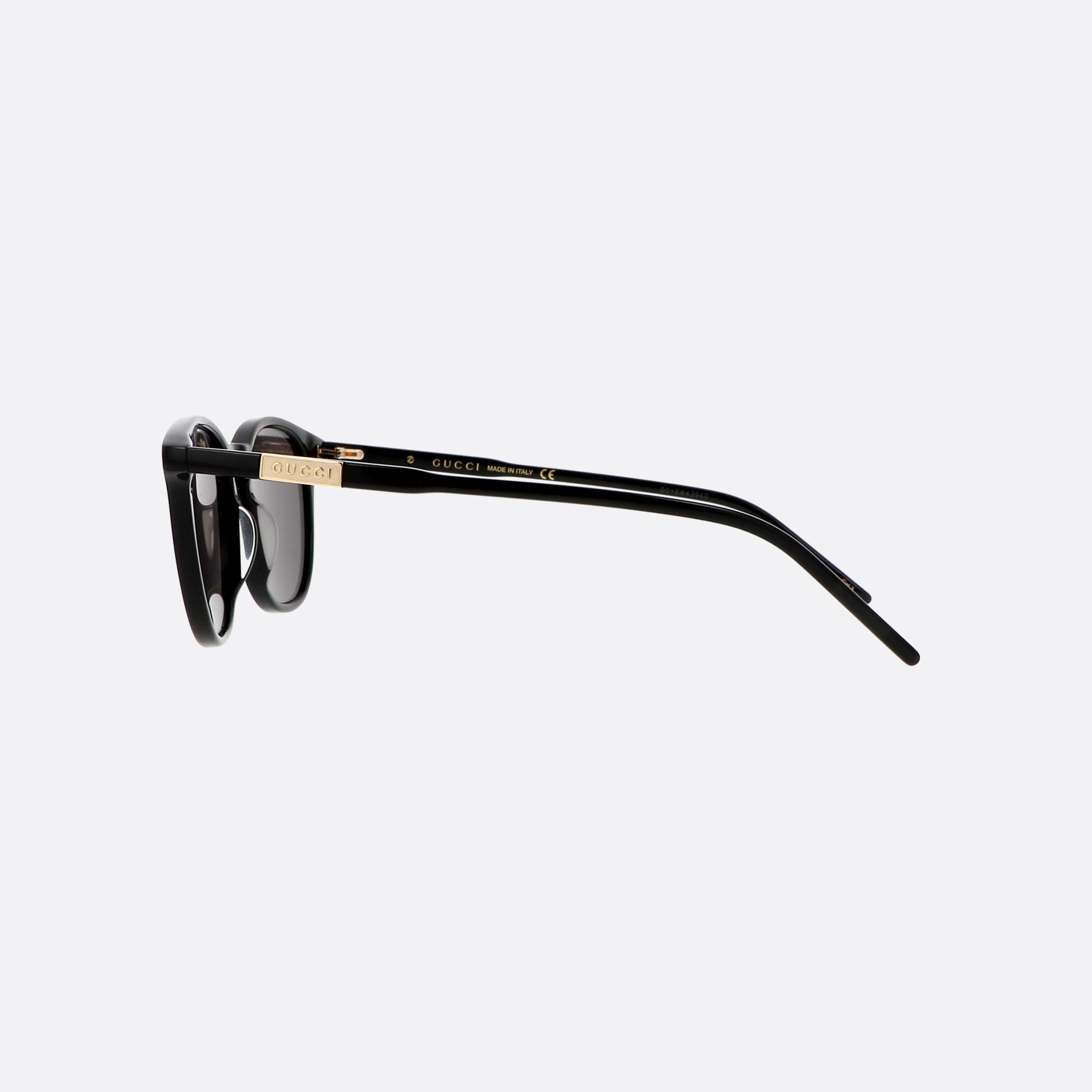 Gucci 50mm Black Oval Men Sunglasses - Detail View