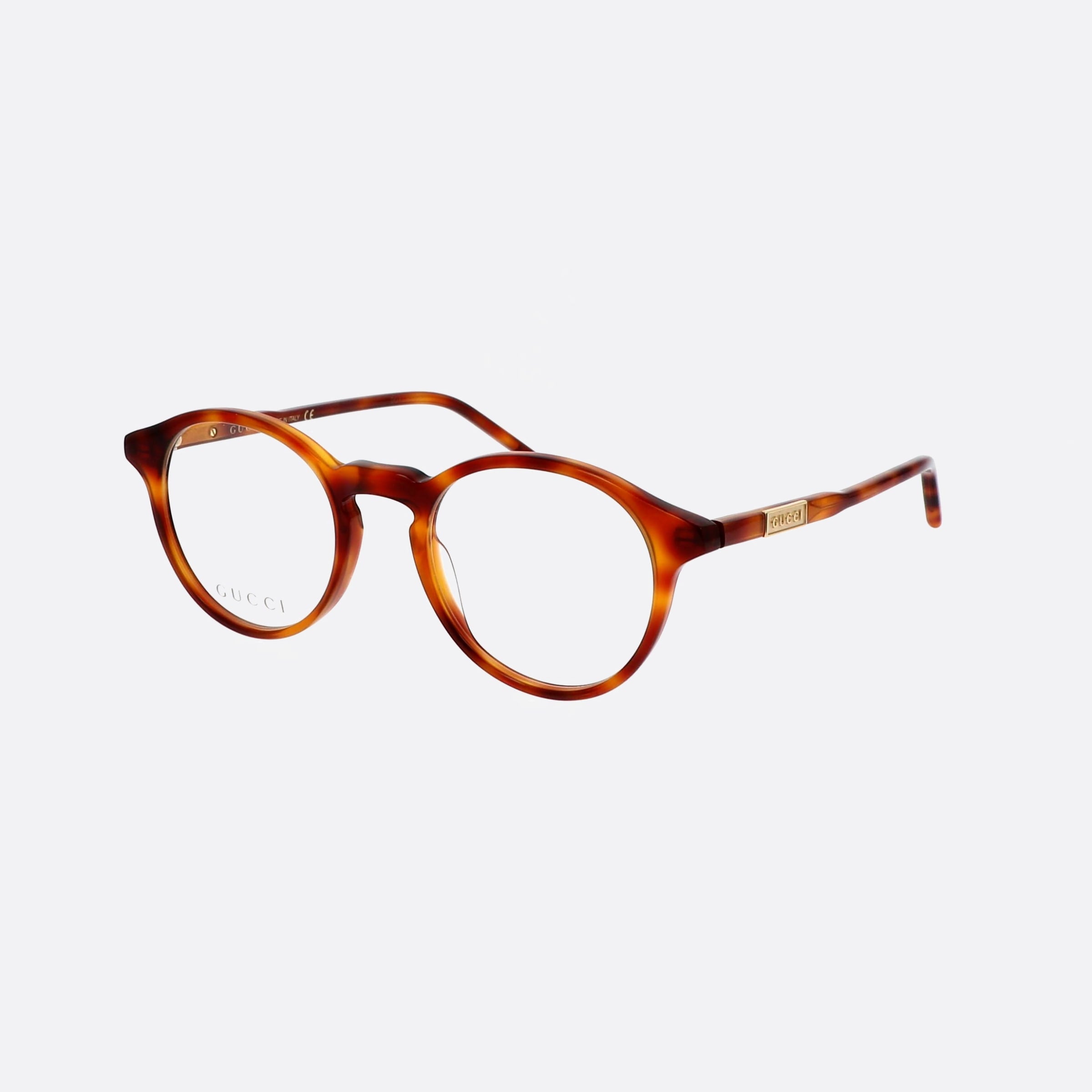 Gucci 48mm Tortoise Oval Man Eyeglasses - Main View