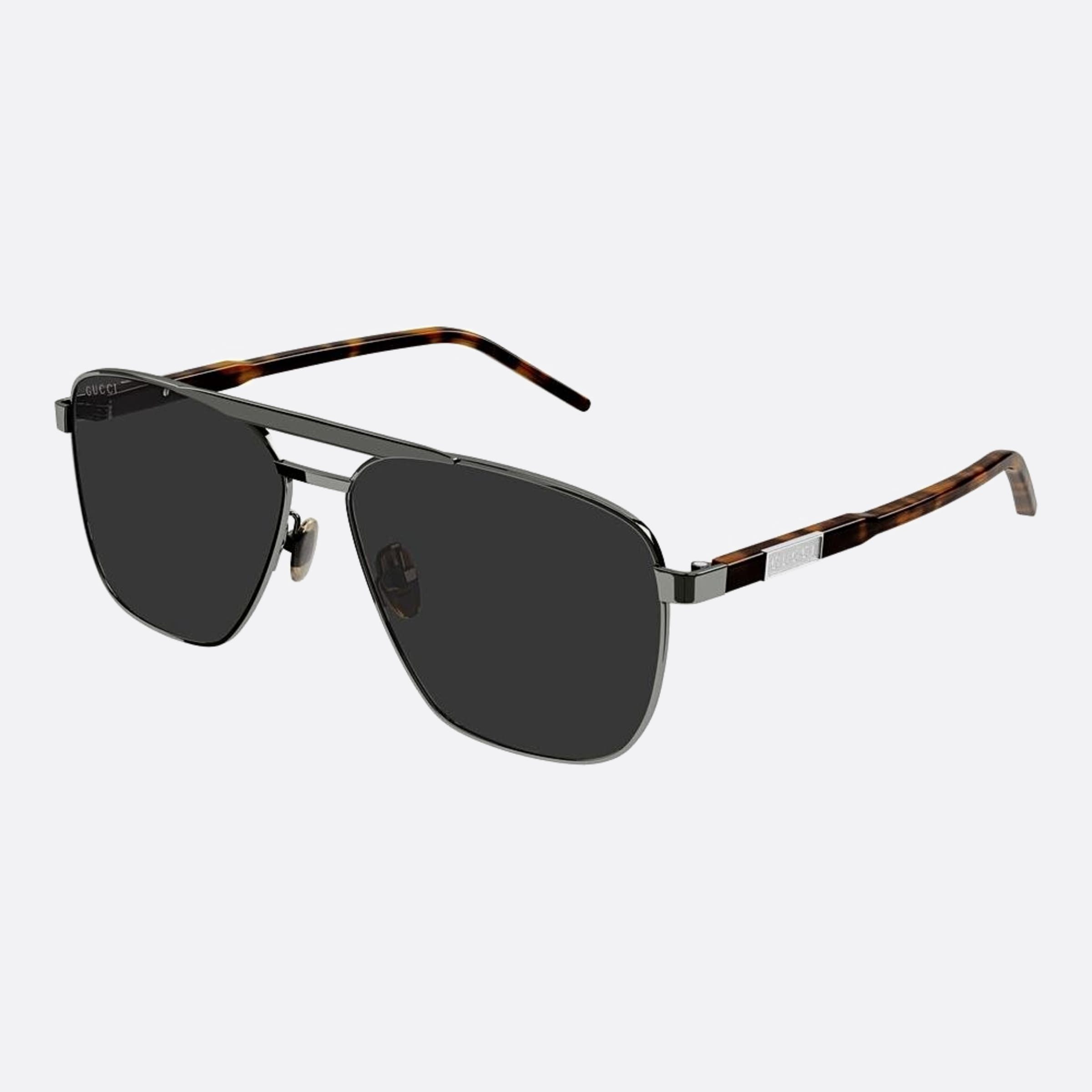 Gucci 58mm Ruthenium Geometric Man Sunglasses - Side View