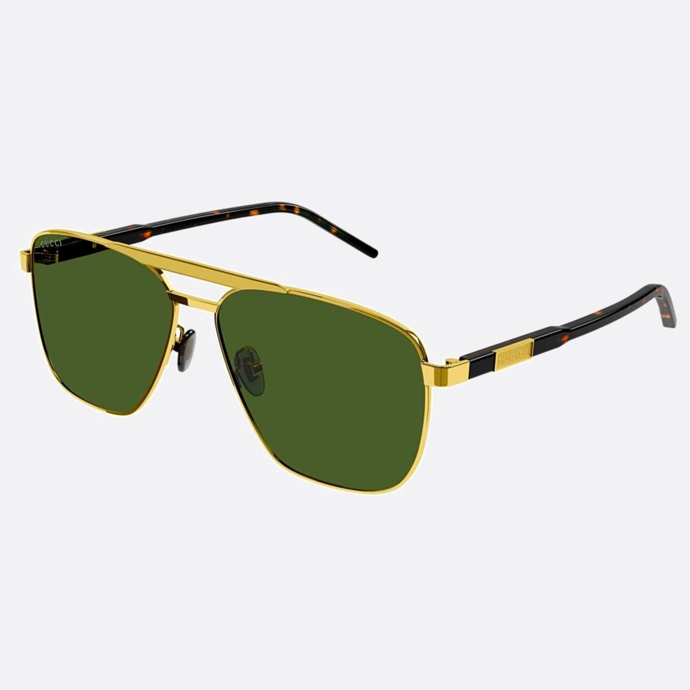 Gucci 58mm Qer Gold Geometric Men Sunglasses - Side View
