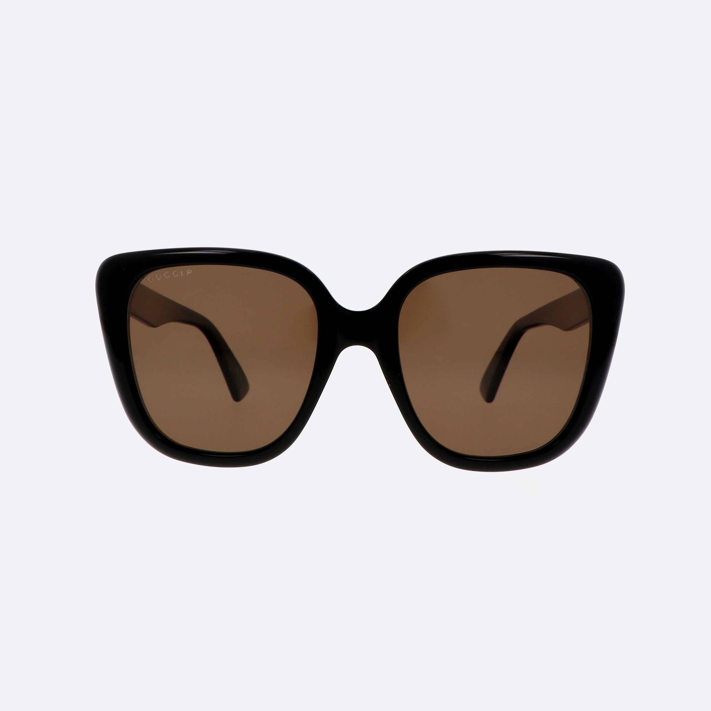 Gucci 54mm Ghy Black Squared Polarized Woman Sunglasses - Side View