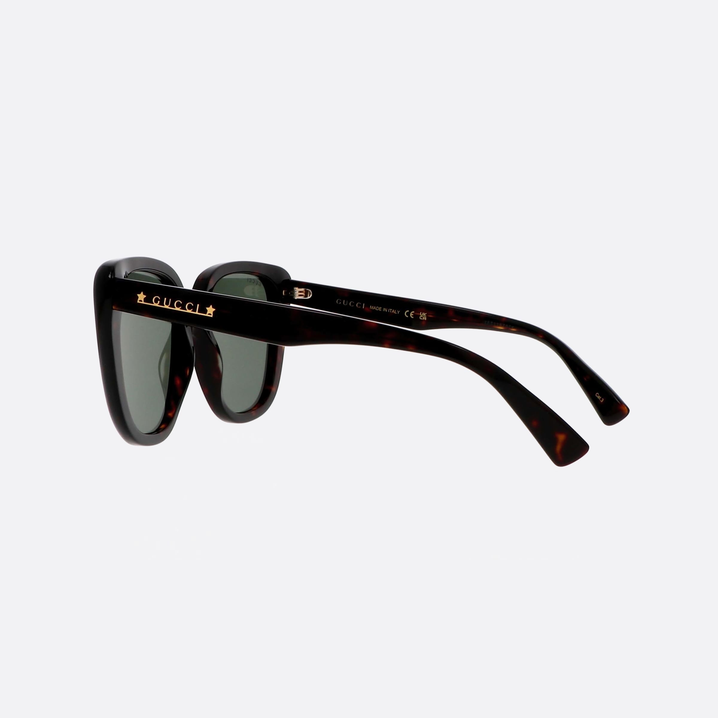 Gucci 54mm Tortoise Cat Eyes Unisex Sunglasses - Detail View