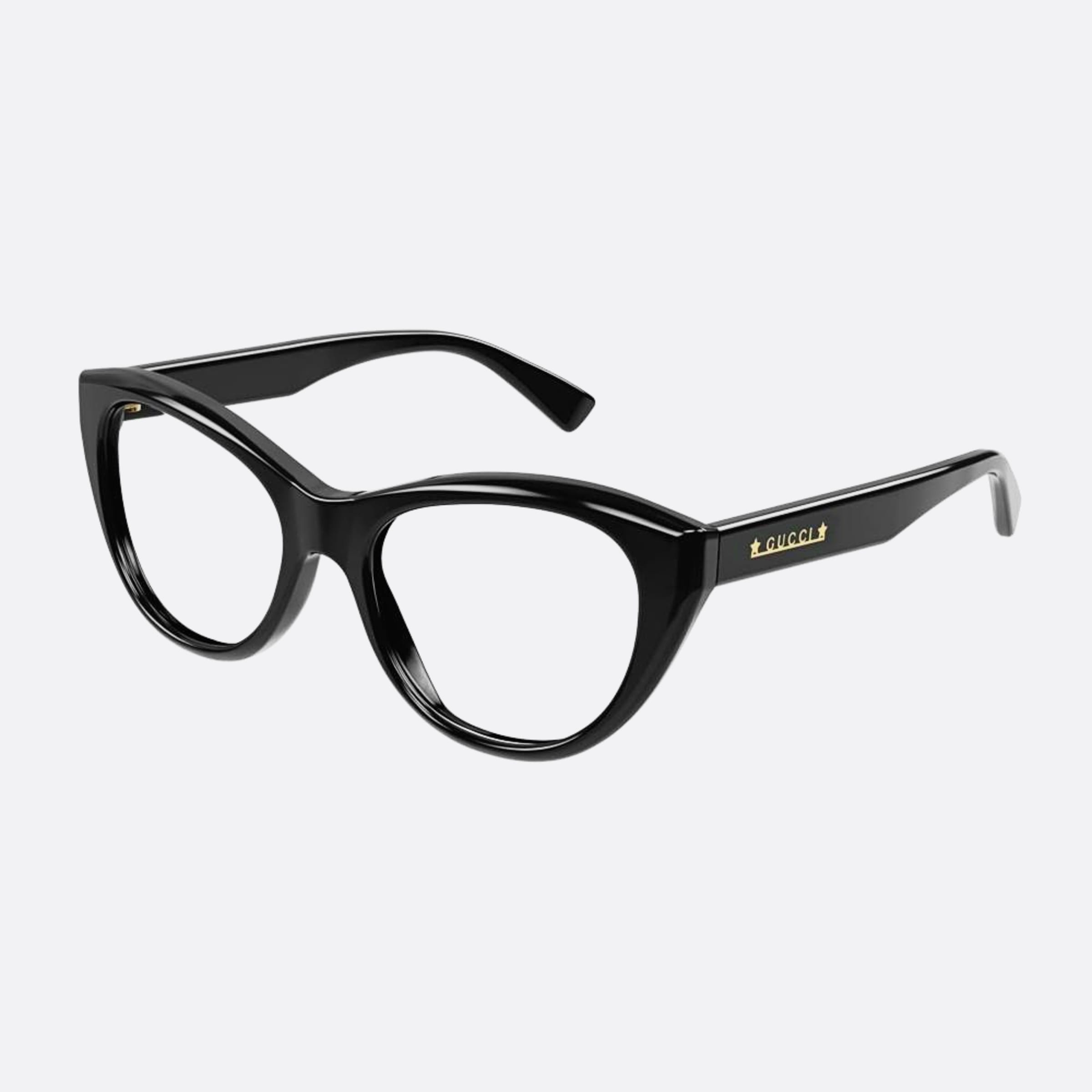 Gucci 52mm Black Cat Eye Woman Eyeglasses - Side View