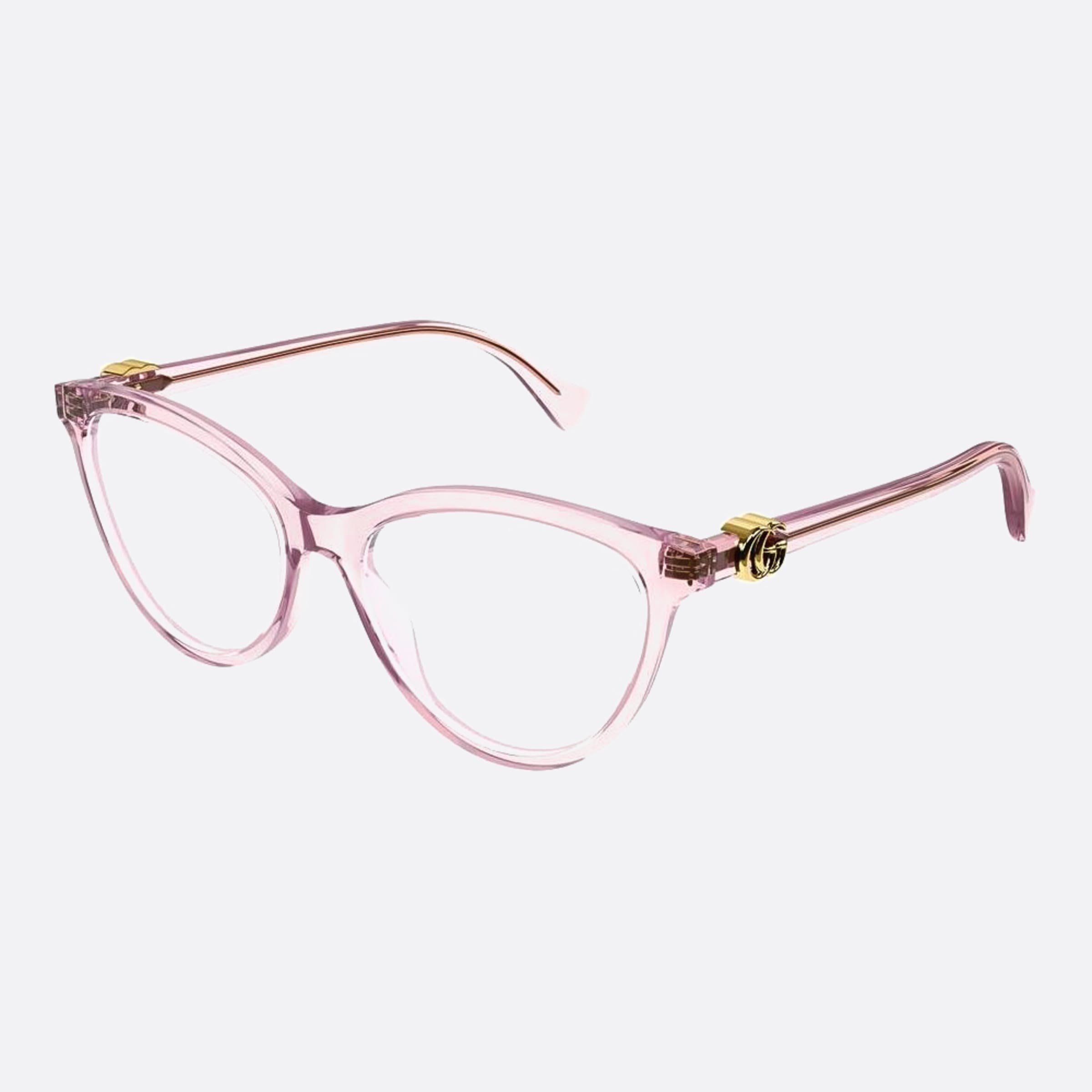Gucci 53mm Pink Cat Eye Woman Eyeglasses - Side View