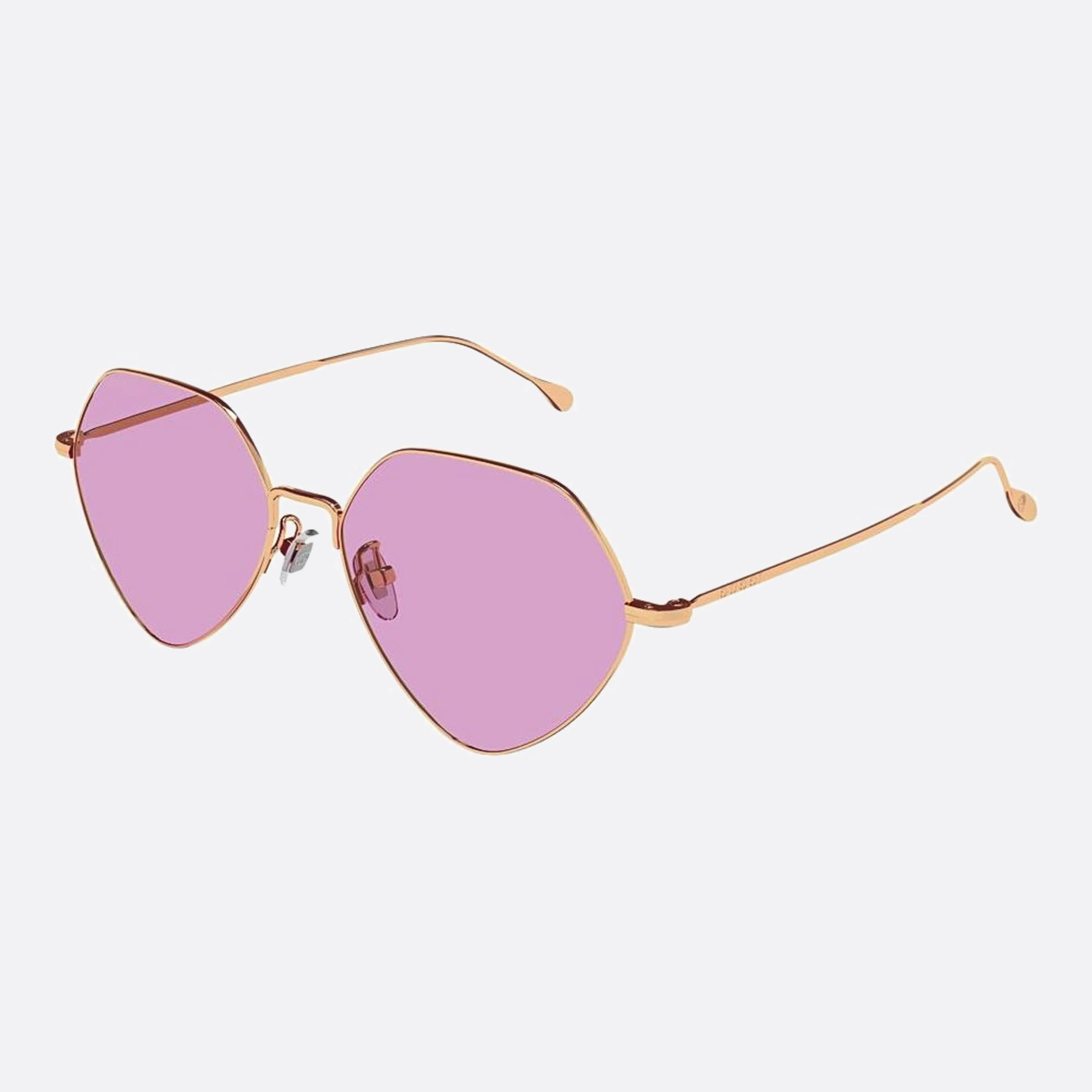 Gucci 55mm Qwd Rose Gold Geometric Women Sunglasses - Side View