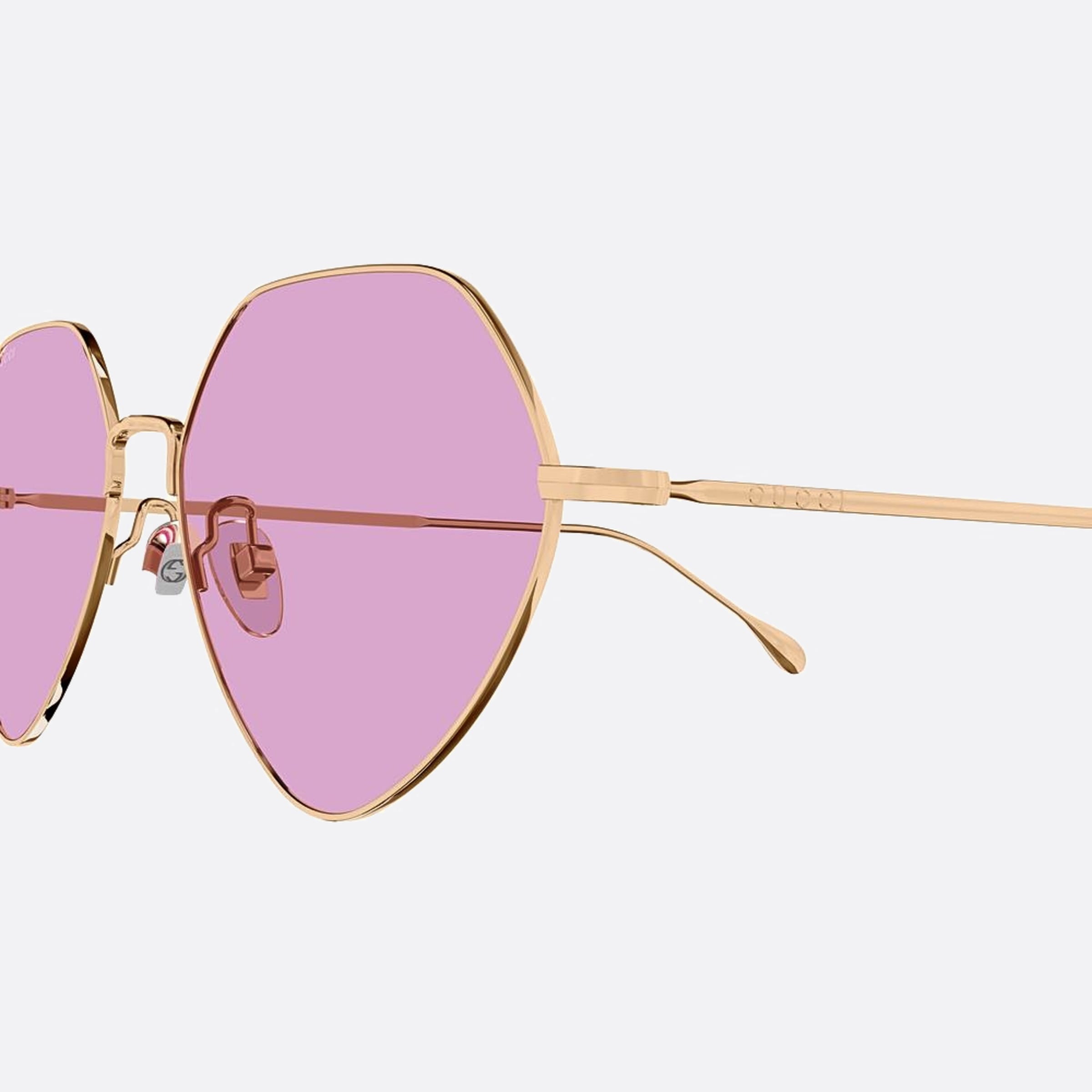 Gucci 55mm Qwd Rose Gold Geometric Women Sunglasses - Detail View