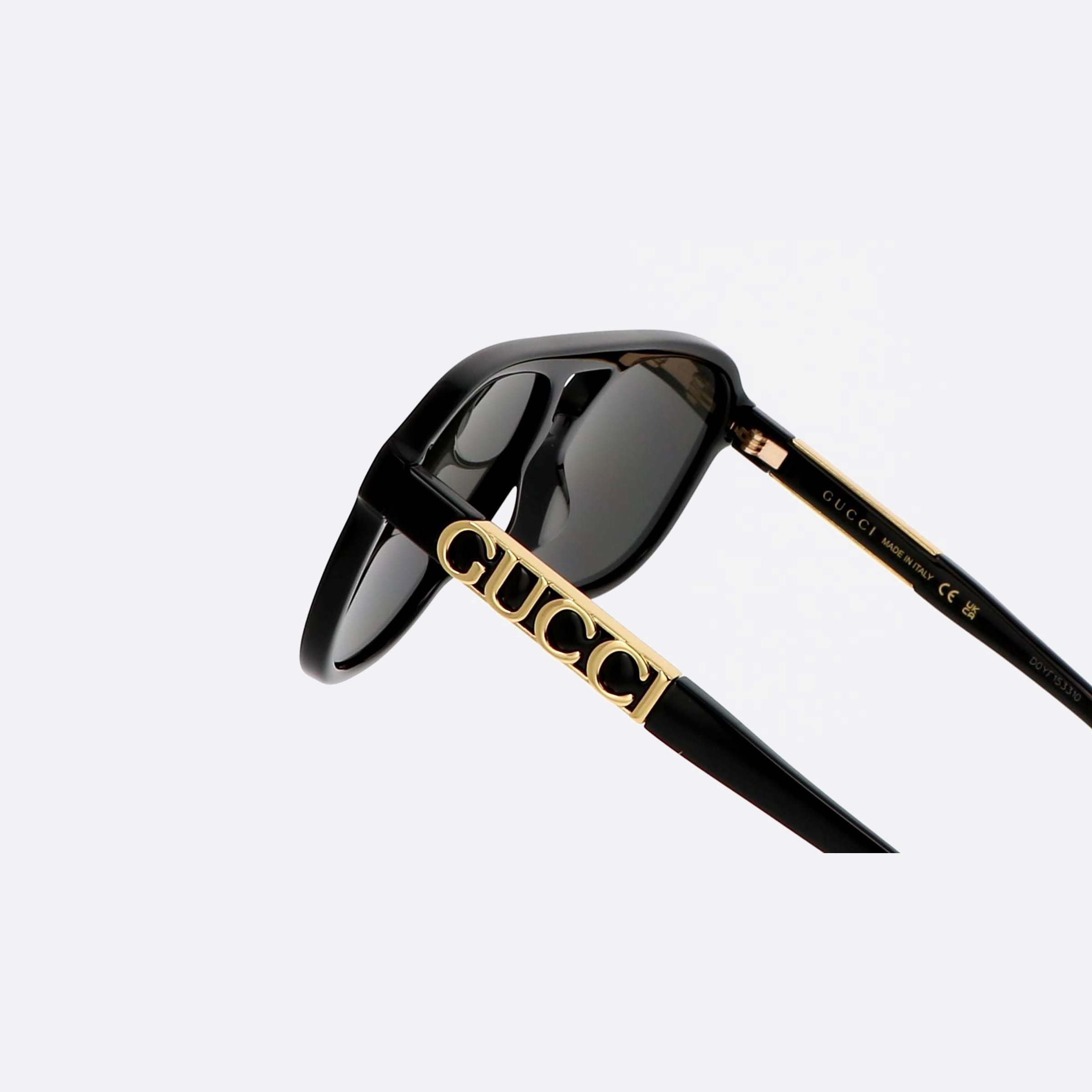 Gucci 58mm Black Pilot Polarized Unisex Sunglasses - Lifestyle Shot