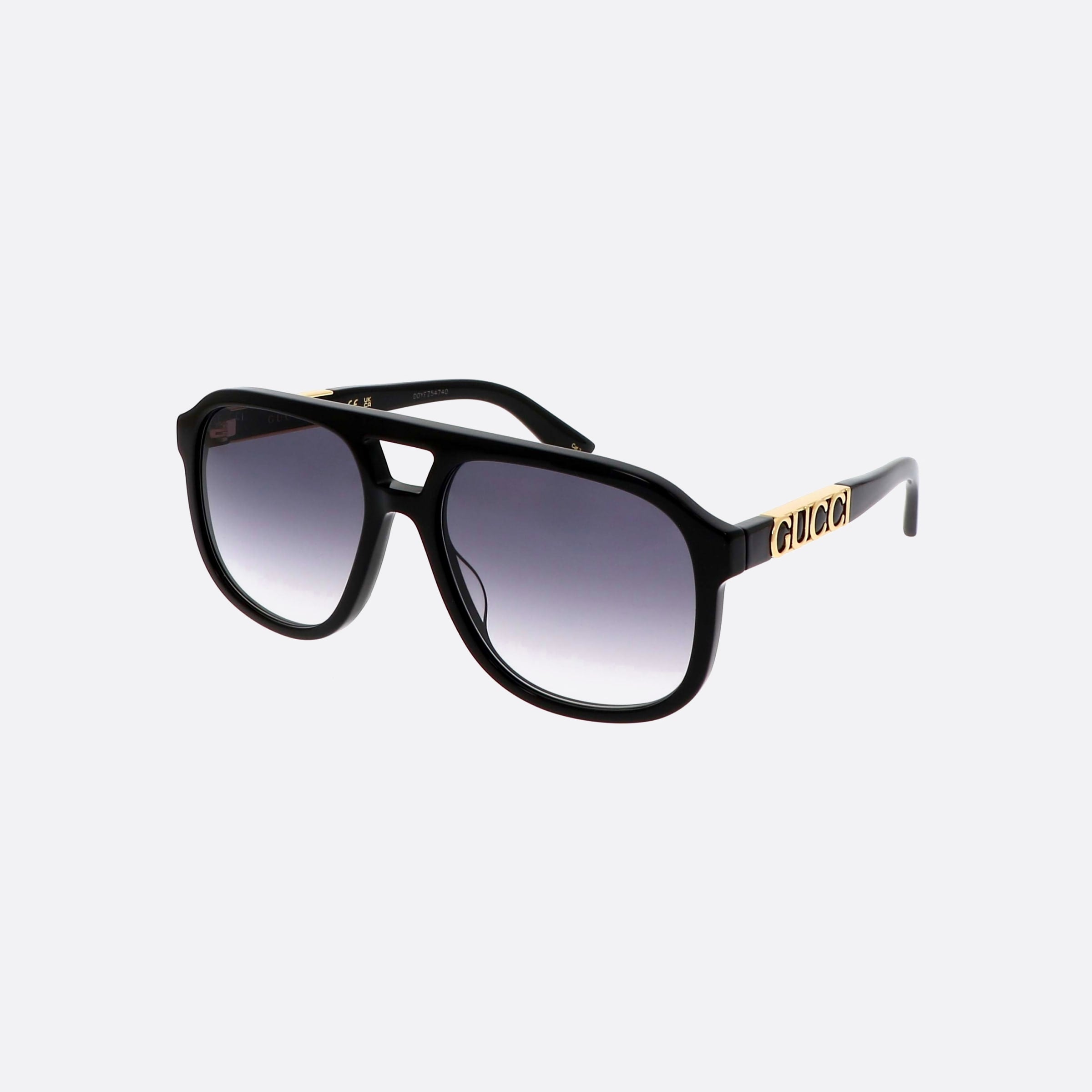 Gucci 58mm Black Pilot Unisex Sunglasses - Main View