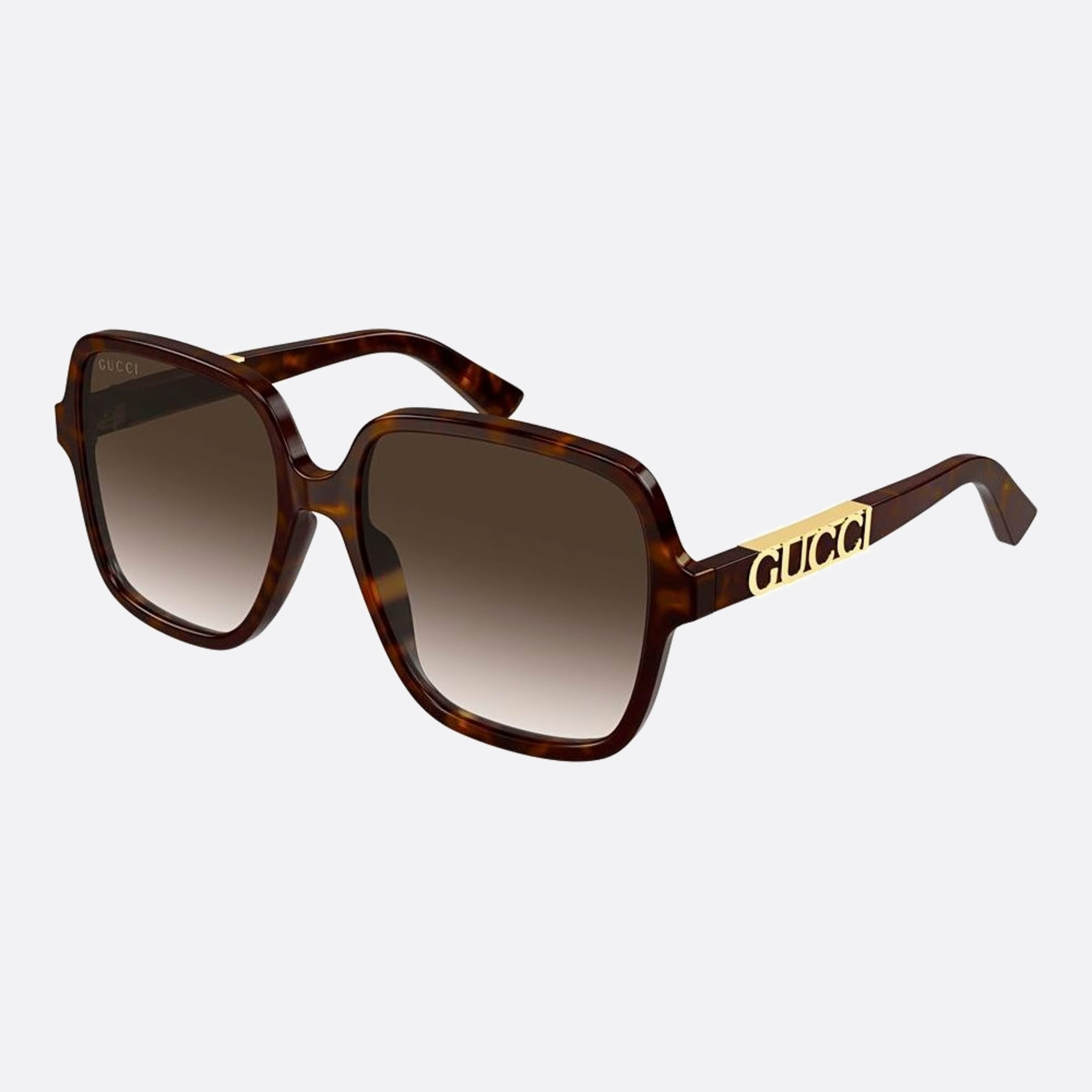 Gucci 58mm Edf Havana Butterfly Woman Sunglasses - Side View
