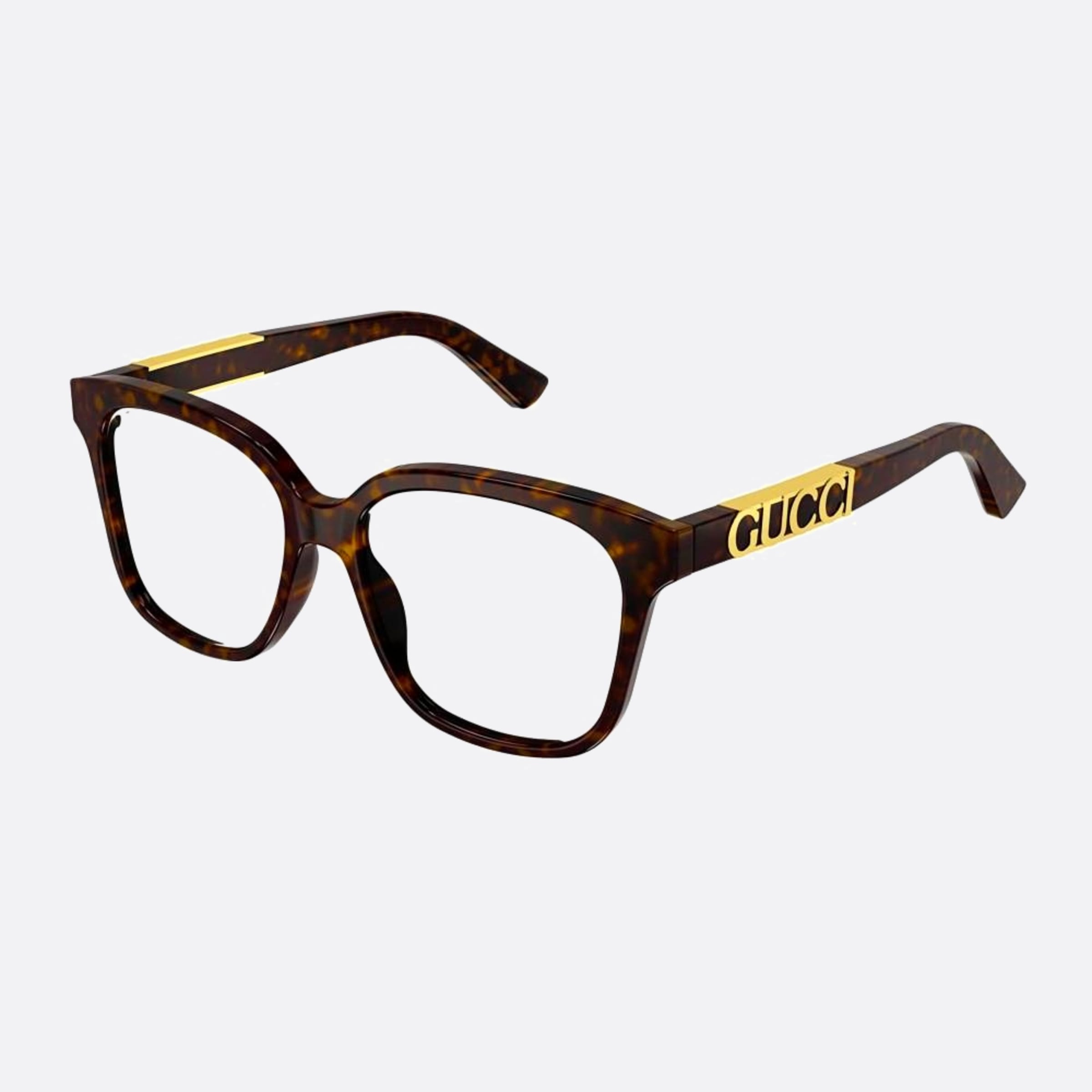 Gucci 49mm Havana Geometric Women Eyeglasses - Side View