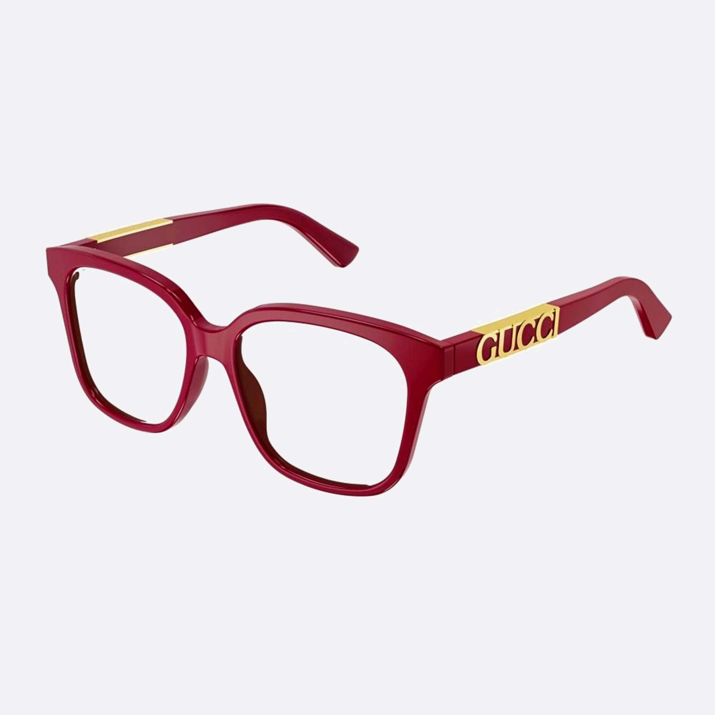 Gucci 53mm Red Geometric Women Eyeglasses - Side View